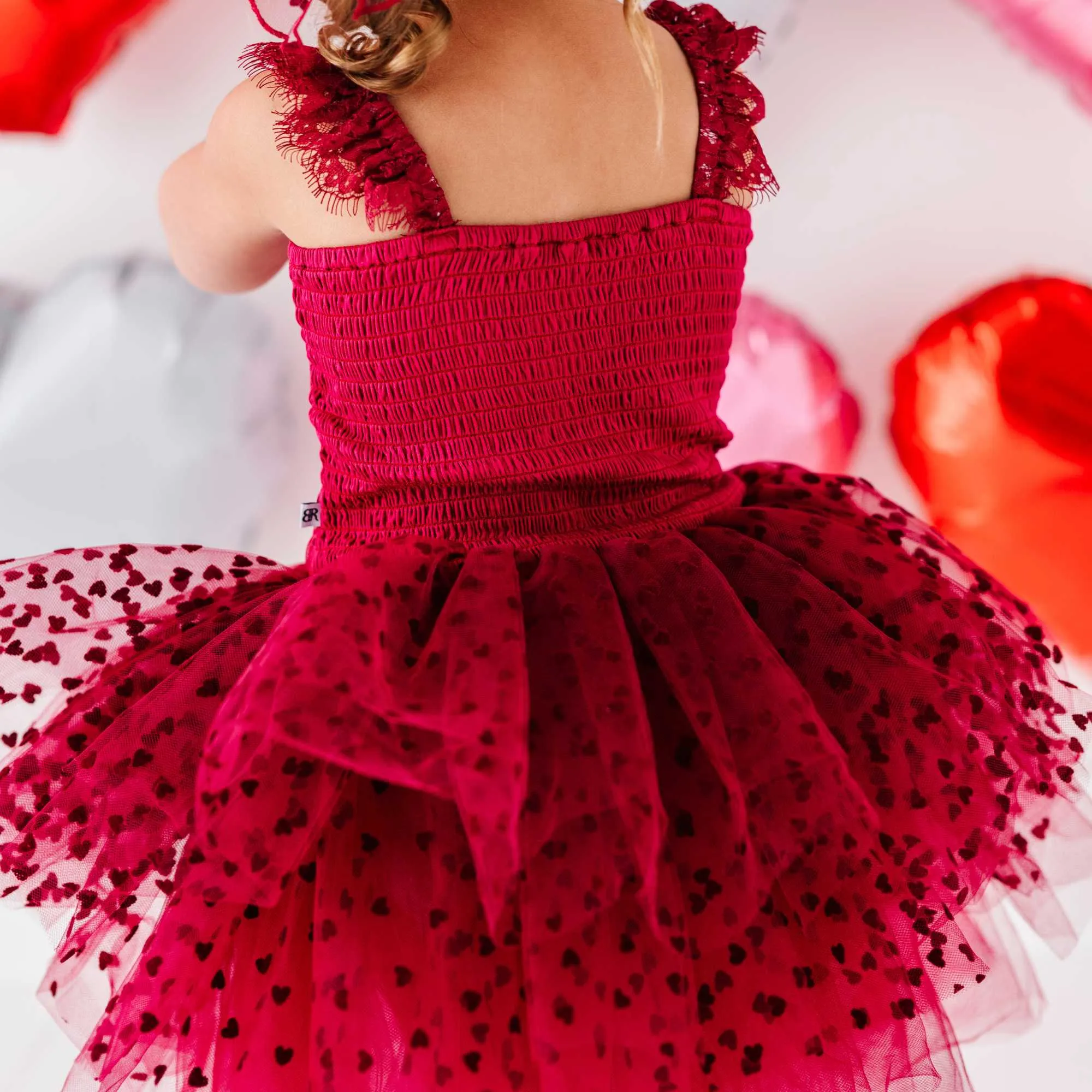 Crimson Heart Tulle Tutu Dress