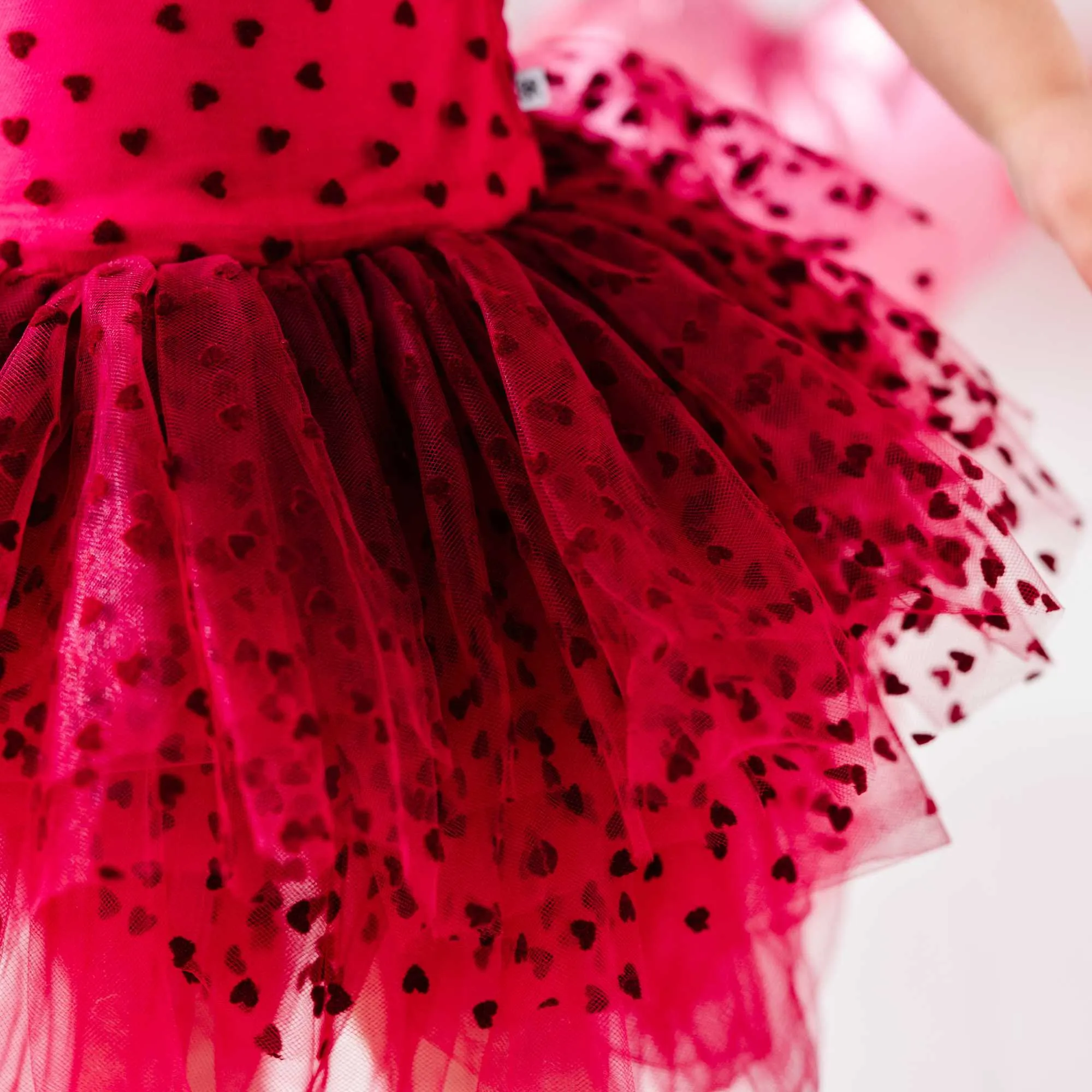 Crimson Heart Tulle Tutu Dress