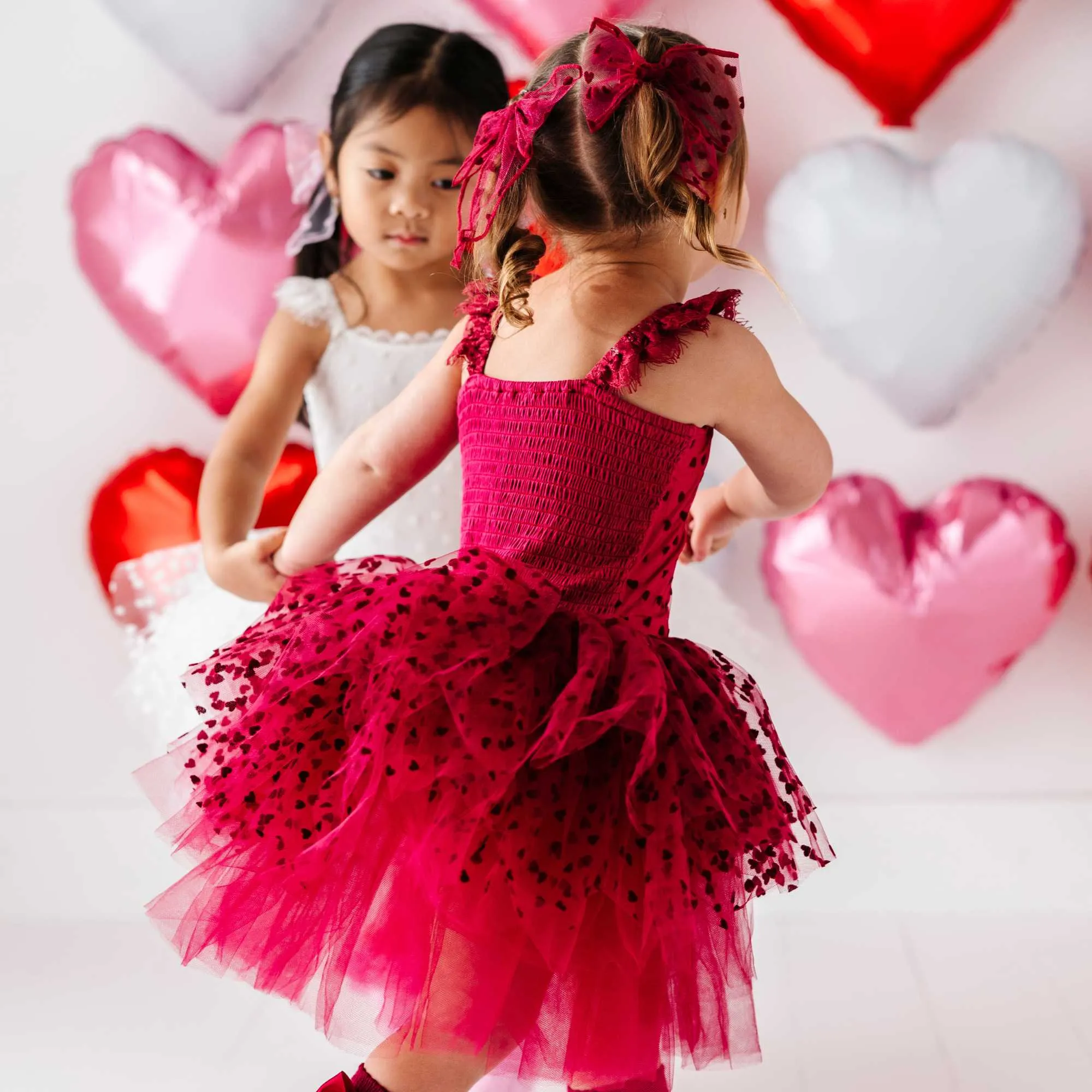 Crimson Heart Tulle Tutu Dress