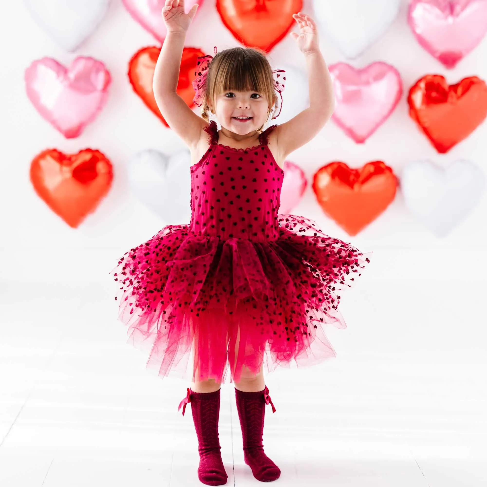 Crimson Heart Tulle Tutu Dress