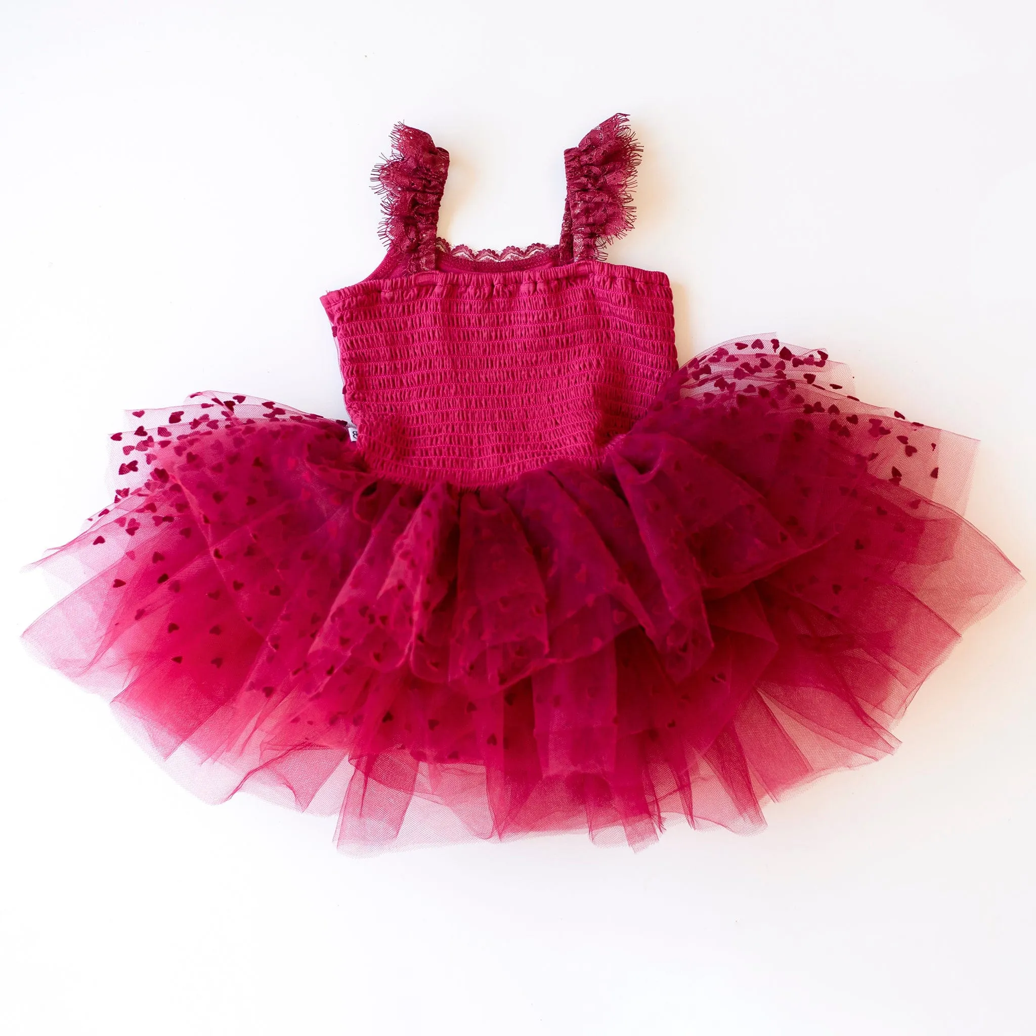 Crimson Heart Tulle Tutu Dress