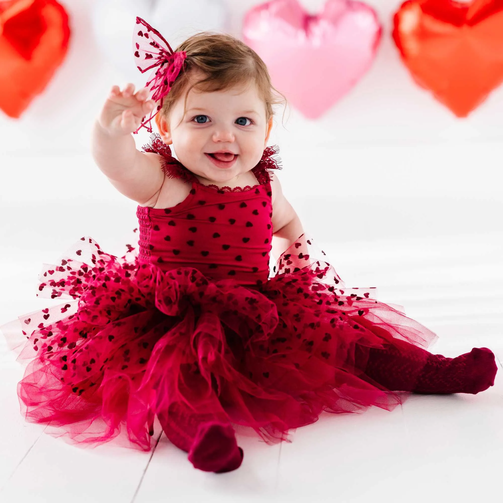 Crimson Heart Tulle Tutu Dress