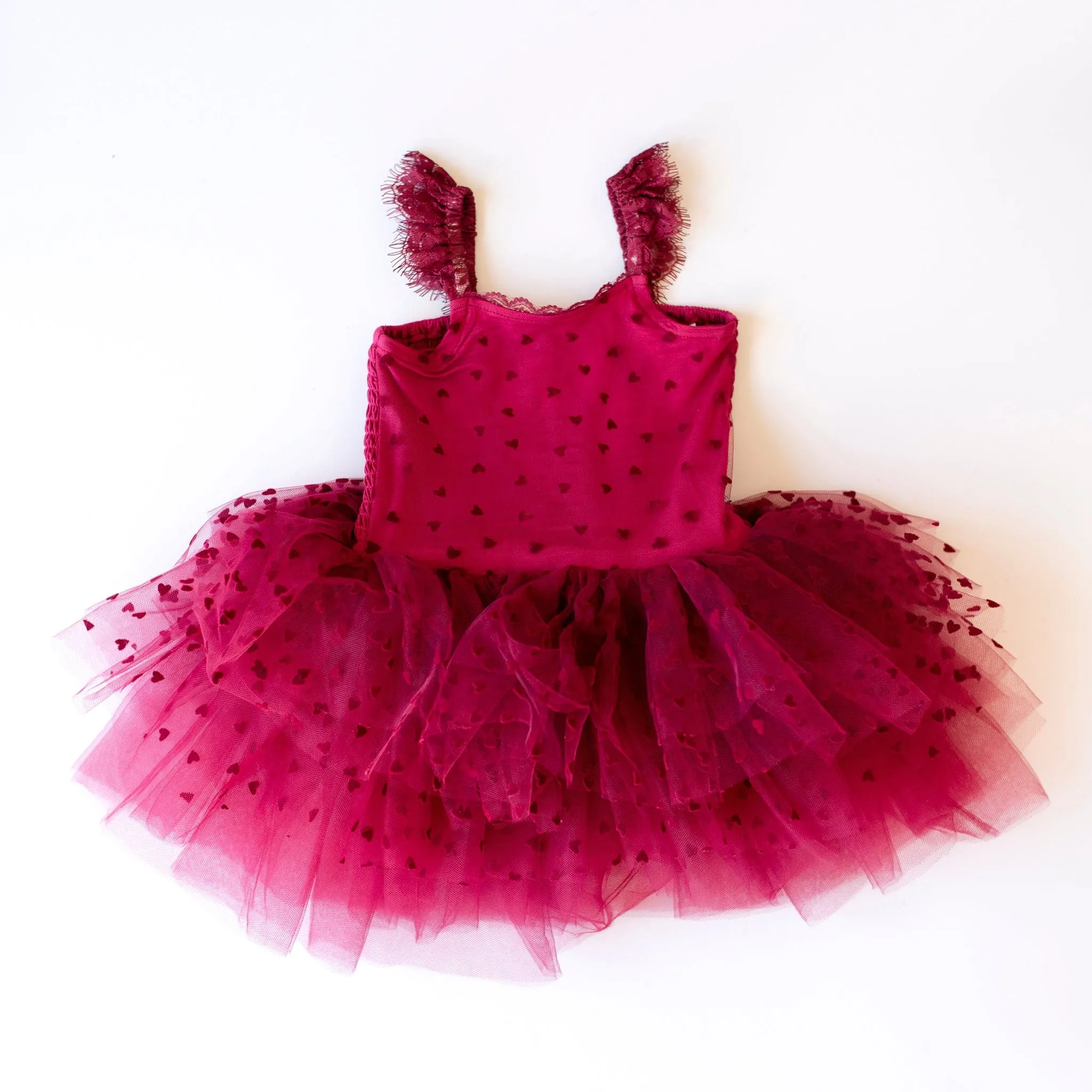 Crimson Heart Tulle Tutu Dress