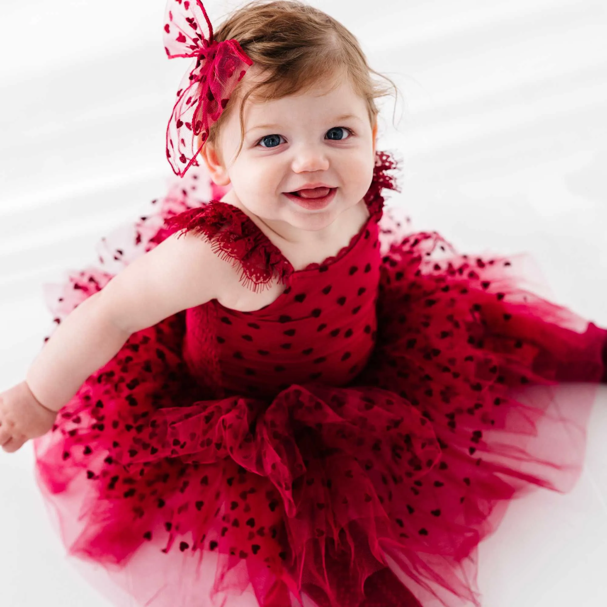 Crimson Heart Tulle Tutu Dress