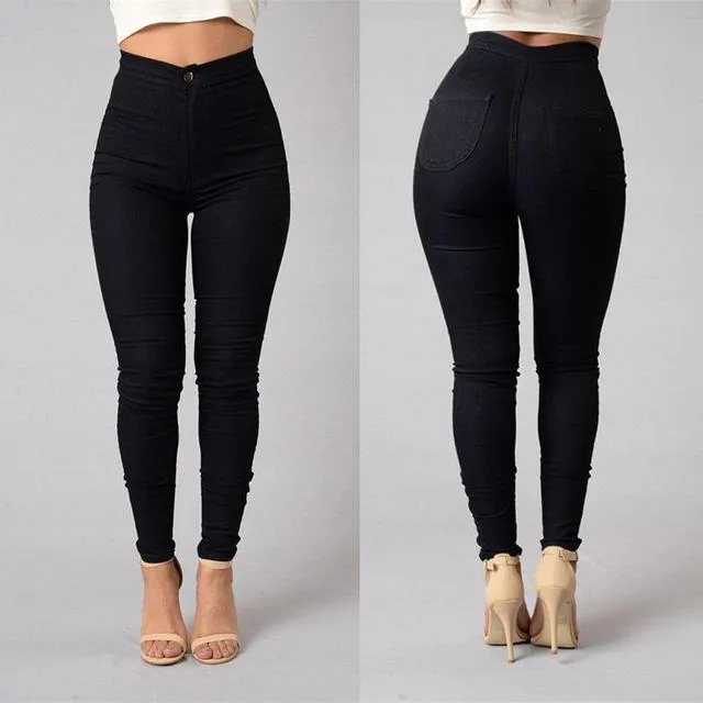 Cuff Me Flexible High Waist Skinny Jean Pants