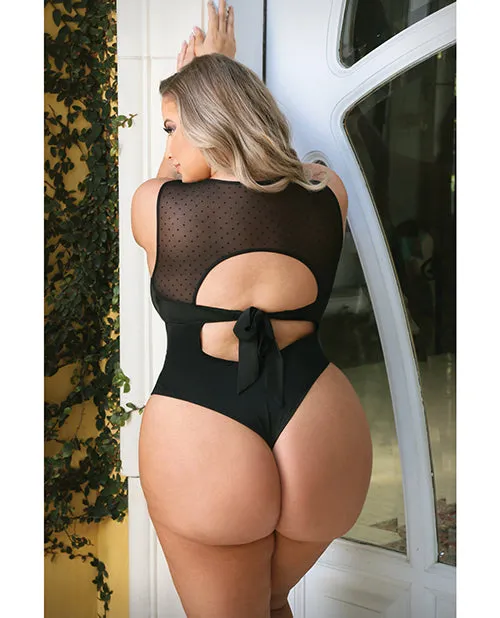 Curve Raven High Neck Bodysuit W/snap Crotch