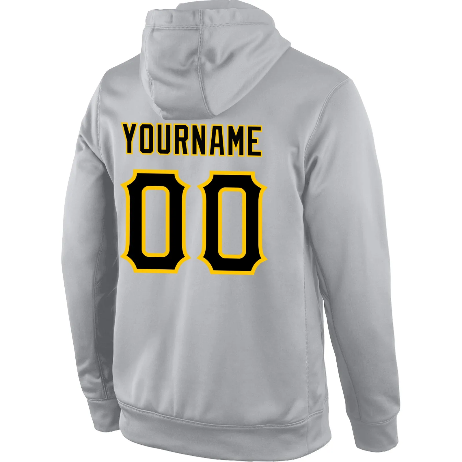 Custom Stitched Gray Black-Gold Sports Pullover Sweatshirt Hoodie