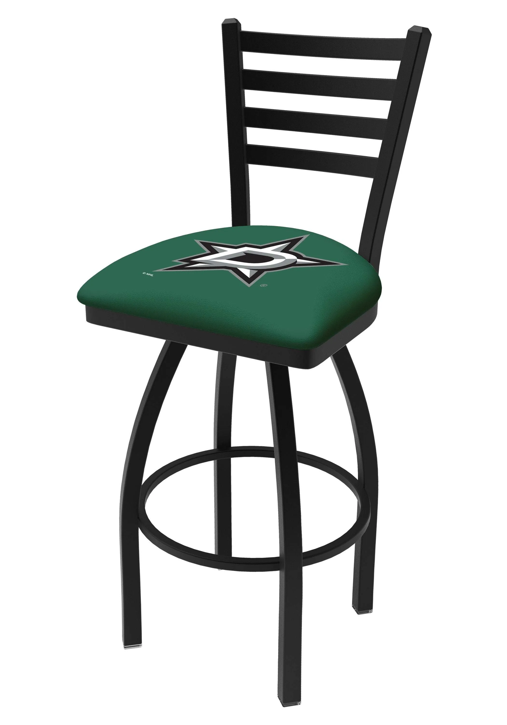 Dallas Stars HBS Green Ladder Back High Top Swivel Bar Stool Seat Chair