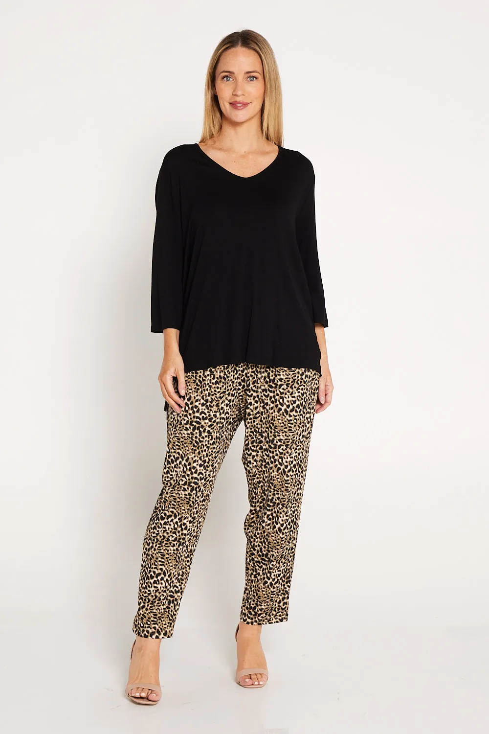 Dani Ribbed Pants - Leopard