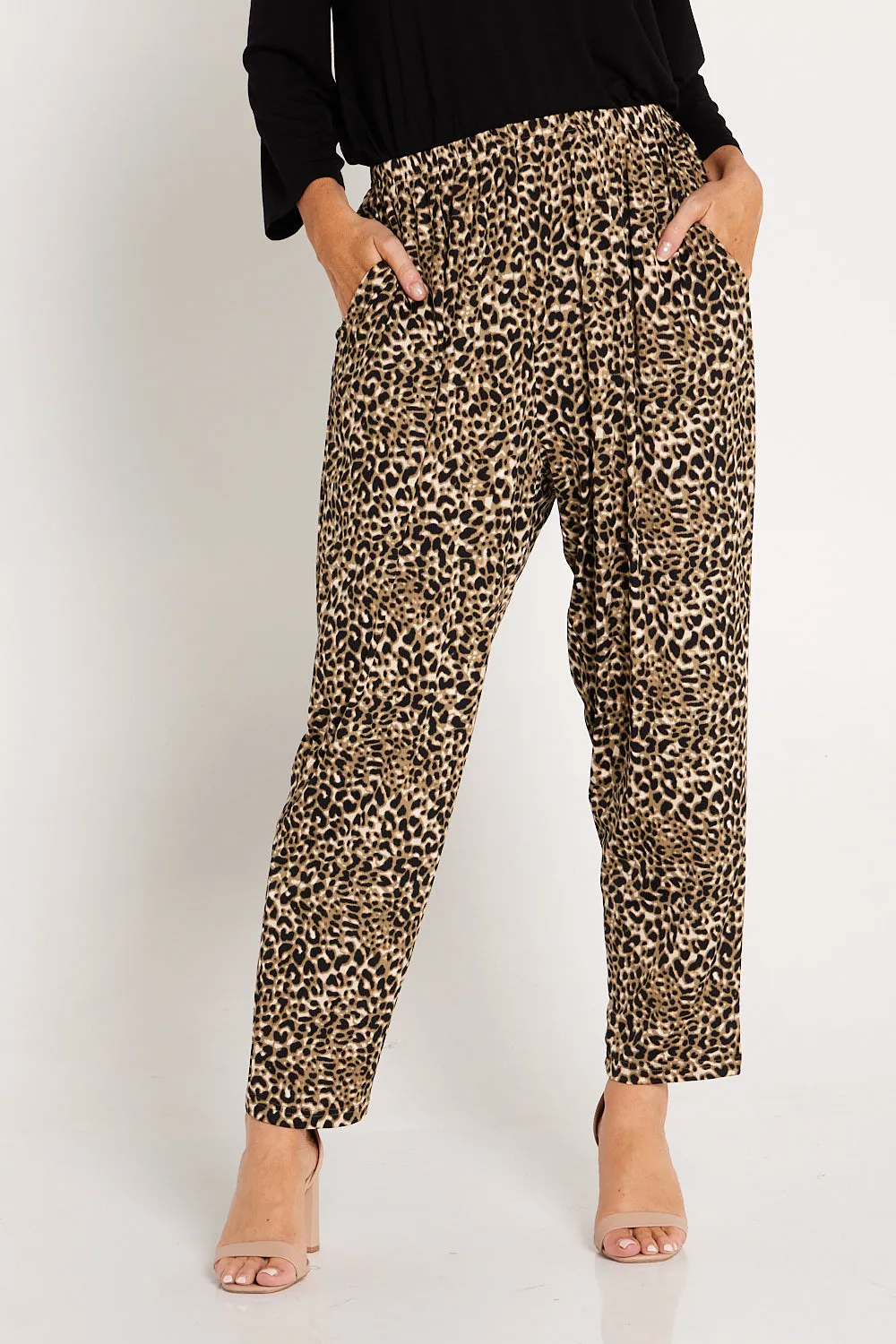 Dani Ribbed Pants - Leopard