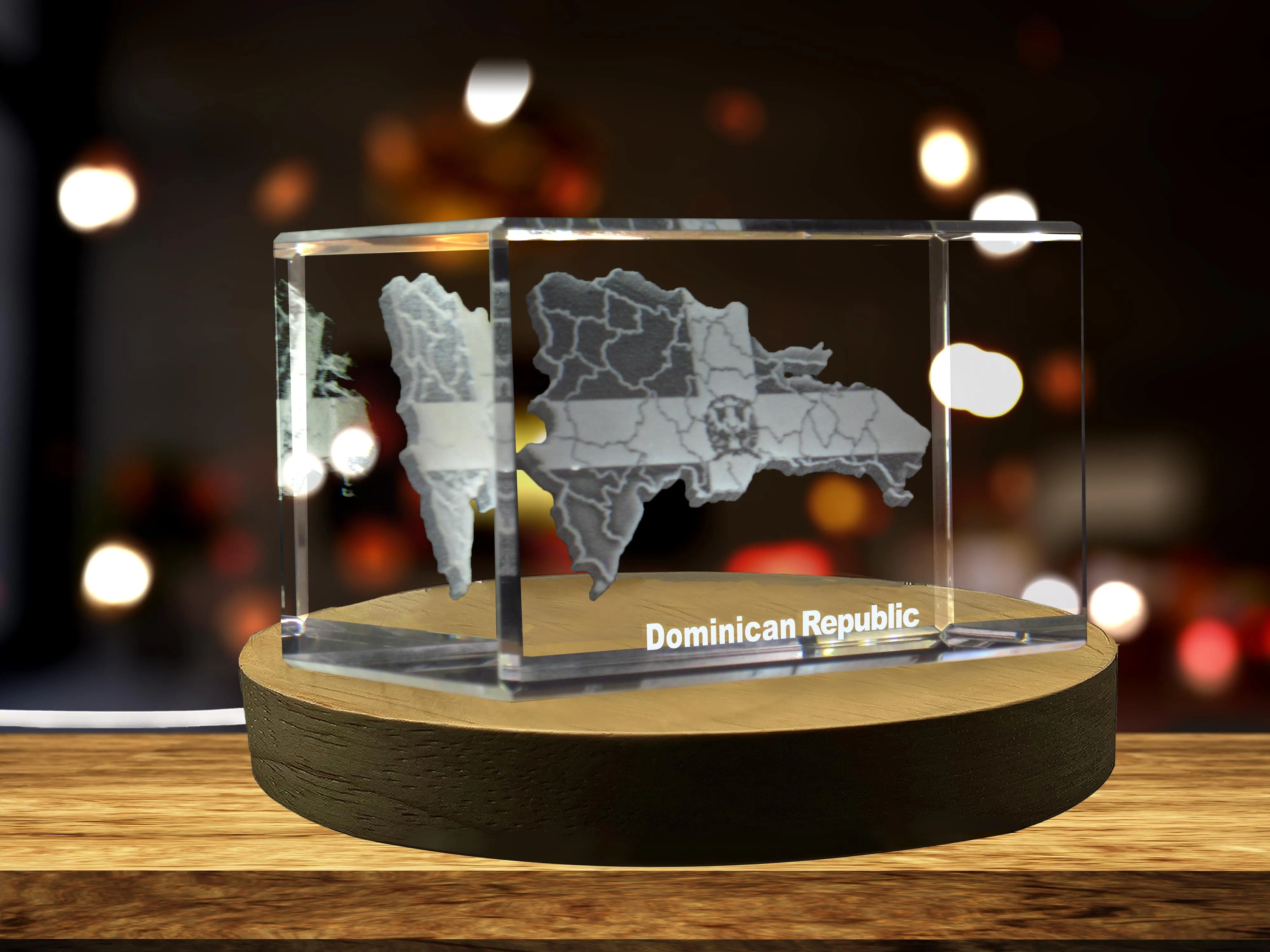 Dominican Republic 3D Engraved Crystal 3D Engraved Crystal Keepsake/Gift/Decor/Collectible/Souvenir