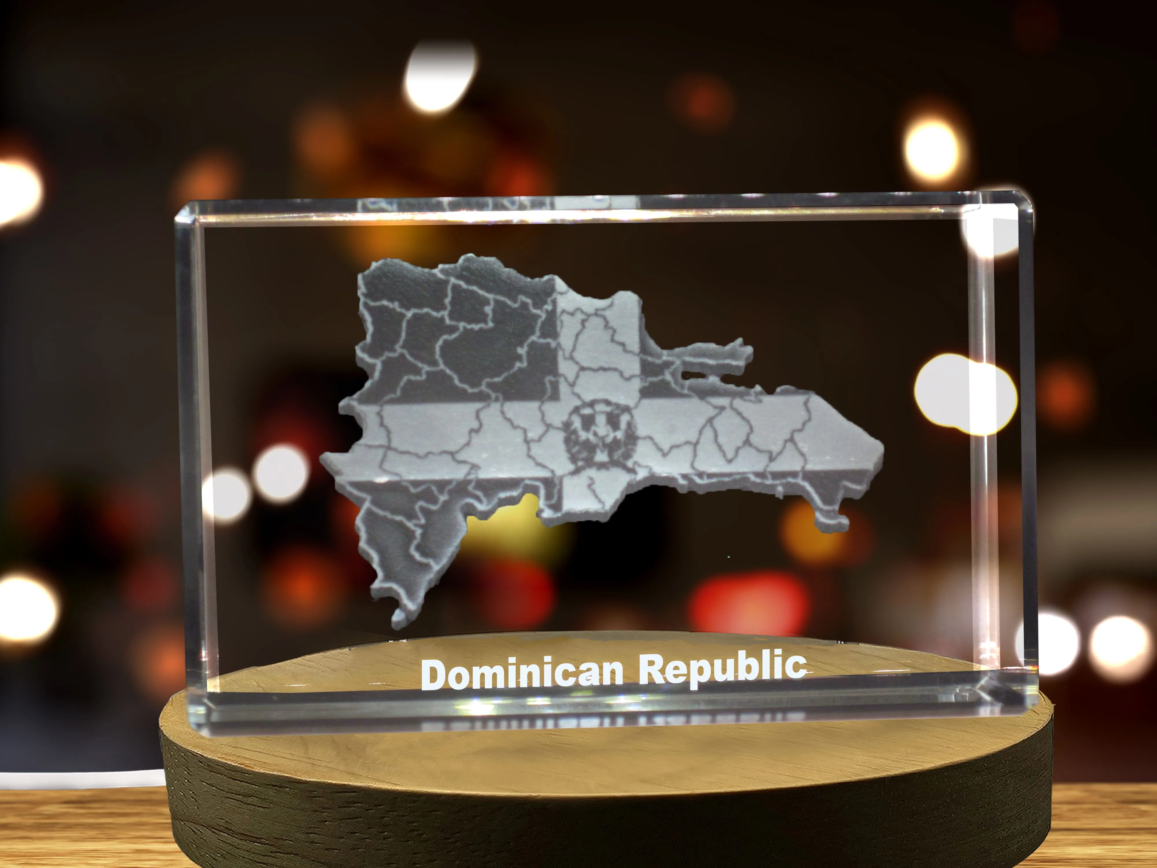 Dominican Republic 3D Engraved Crystal 3D Engraved Crystal Keepsake/Gift/Decor/Collectible/Souvenir