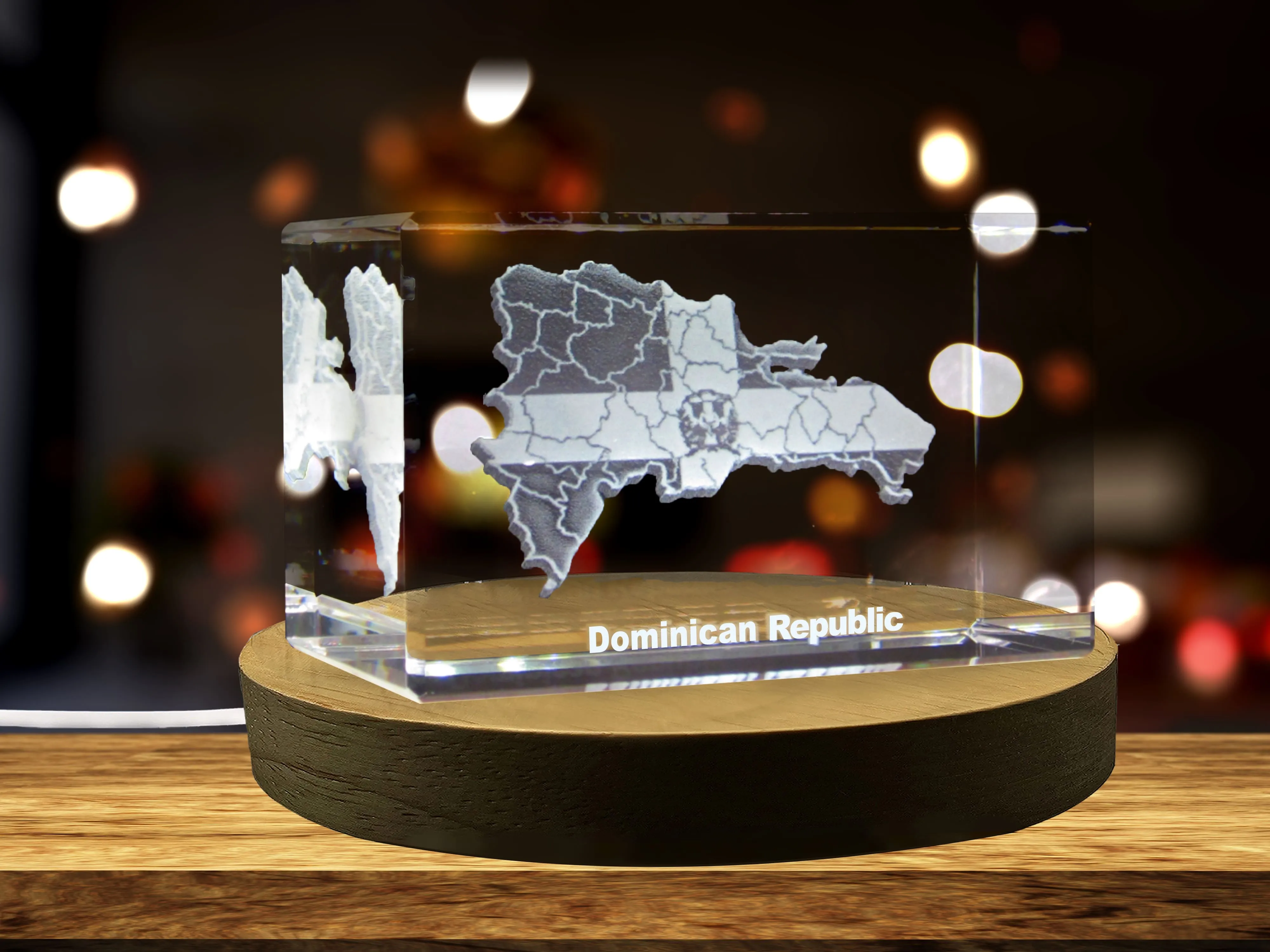 Dominican Republic 3D Engraved Crystal 3D Engraved Crystal Keepsake/Gift/Decor/Collectible/Souvenir