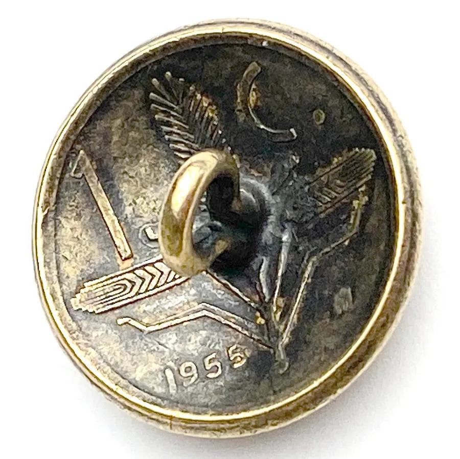 Eagle & Snake Authentic Uno Centavo Mexican Coin, Shank-Back Button, 5/8"  #SW-257