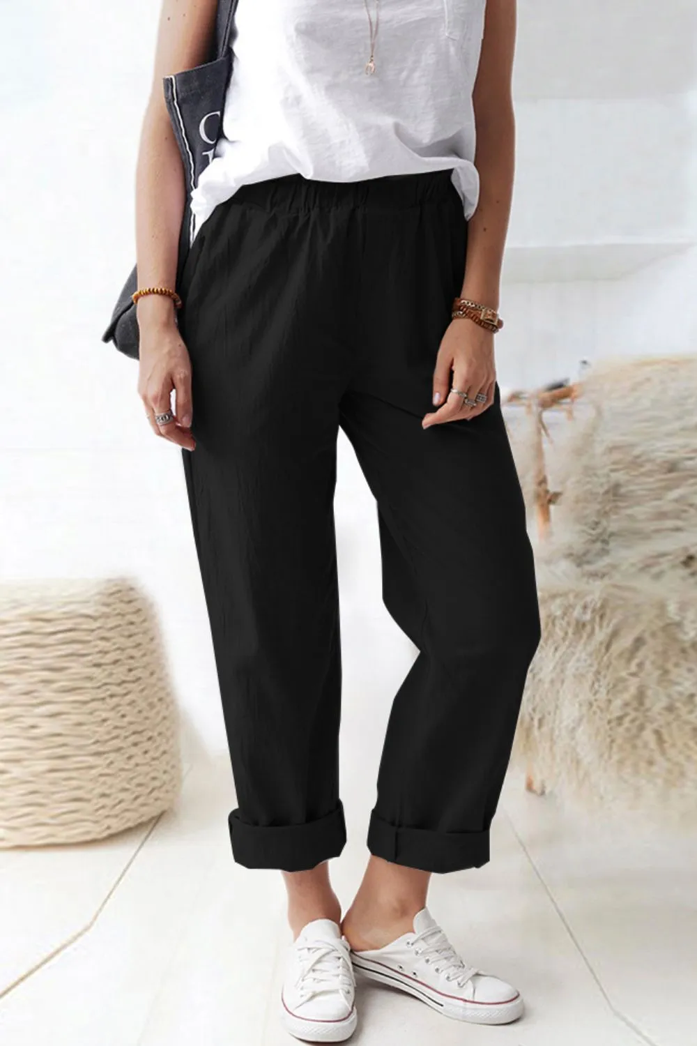 Ebony Forest Pocketed Cargo 100% Viscose Pants