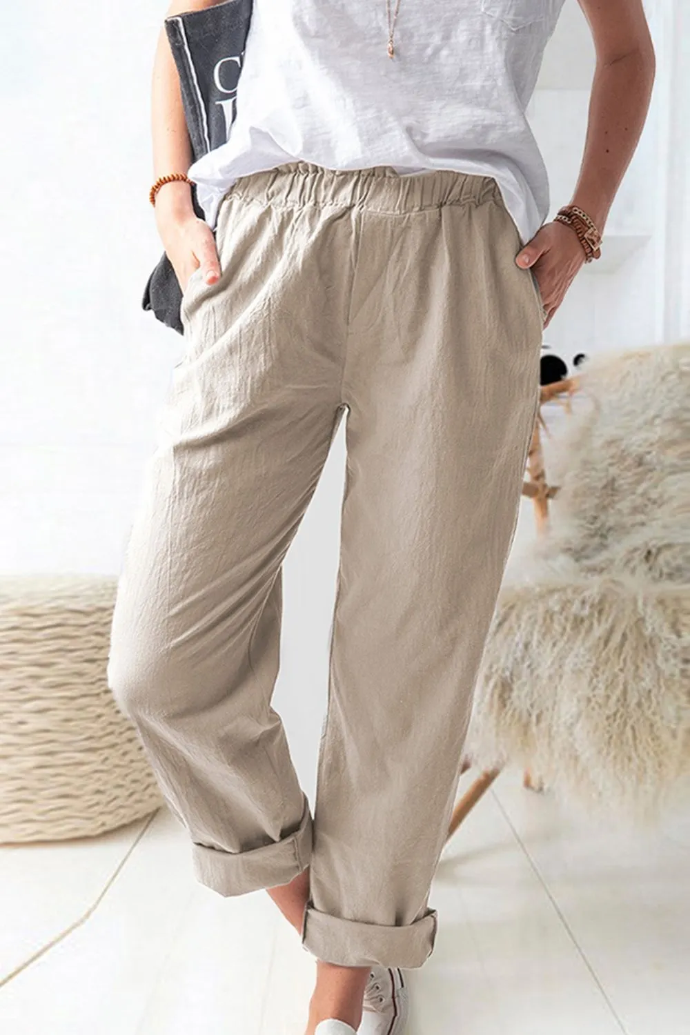 Ebony Forest Pocketed Cargo 100% Viscose Pants