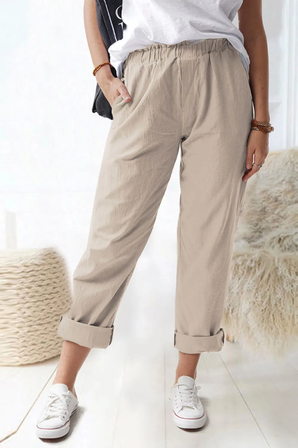 Ebony Forest Pocketed Cargo 100% Viscose Pants