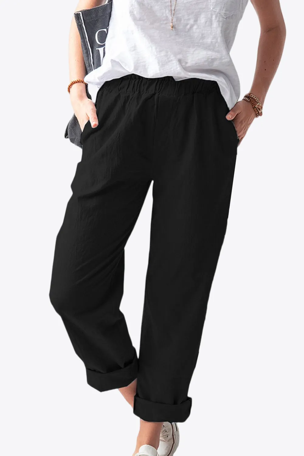 Ebony Forest Pocketed Cargo 100% Viscose Pants