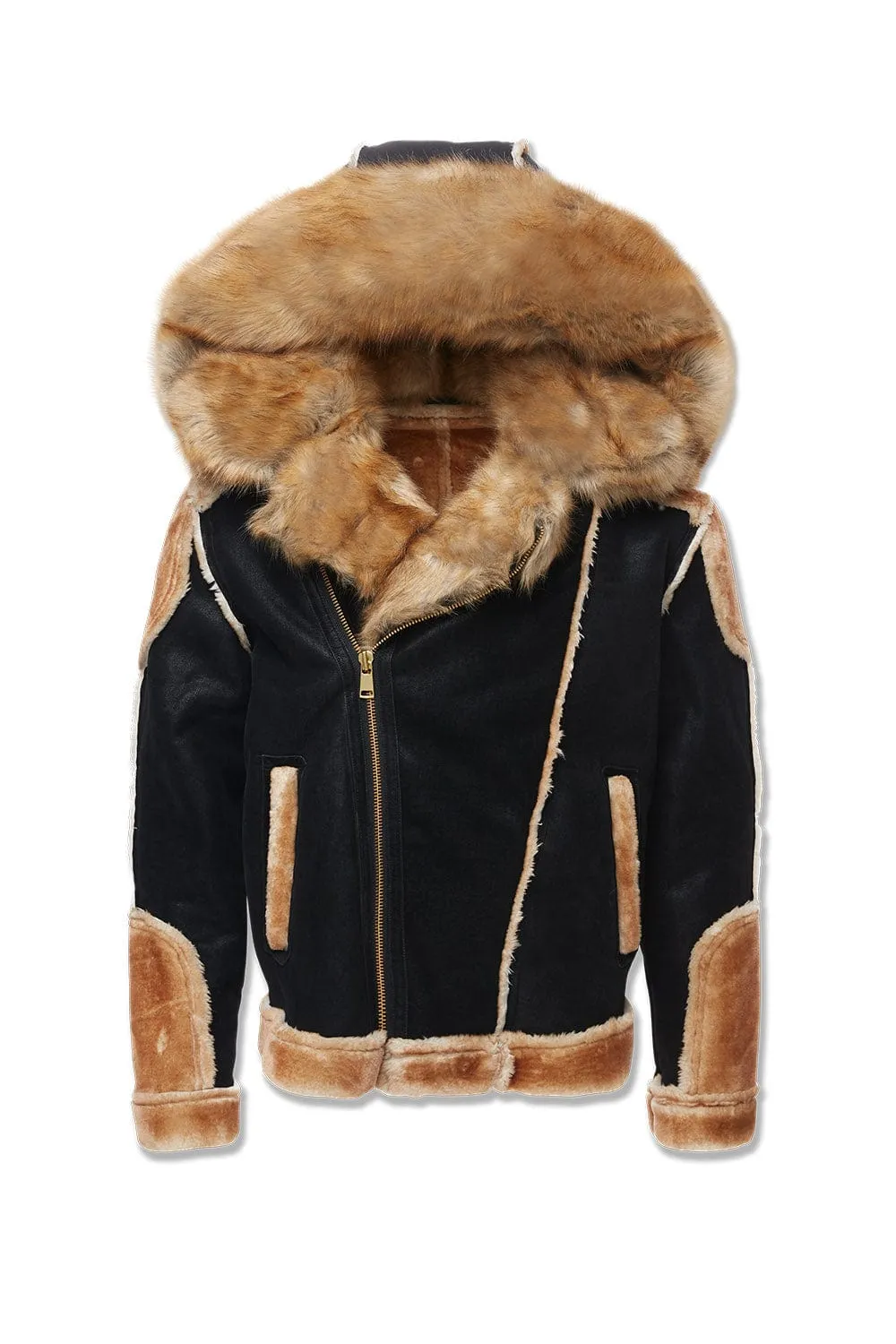 El Jefe Shearling Moto Jacket (Black Coffee)