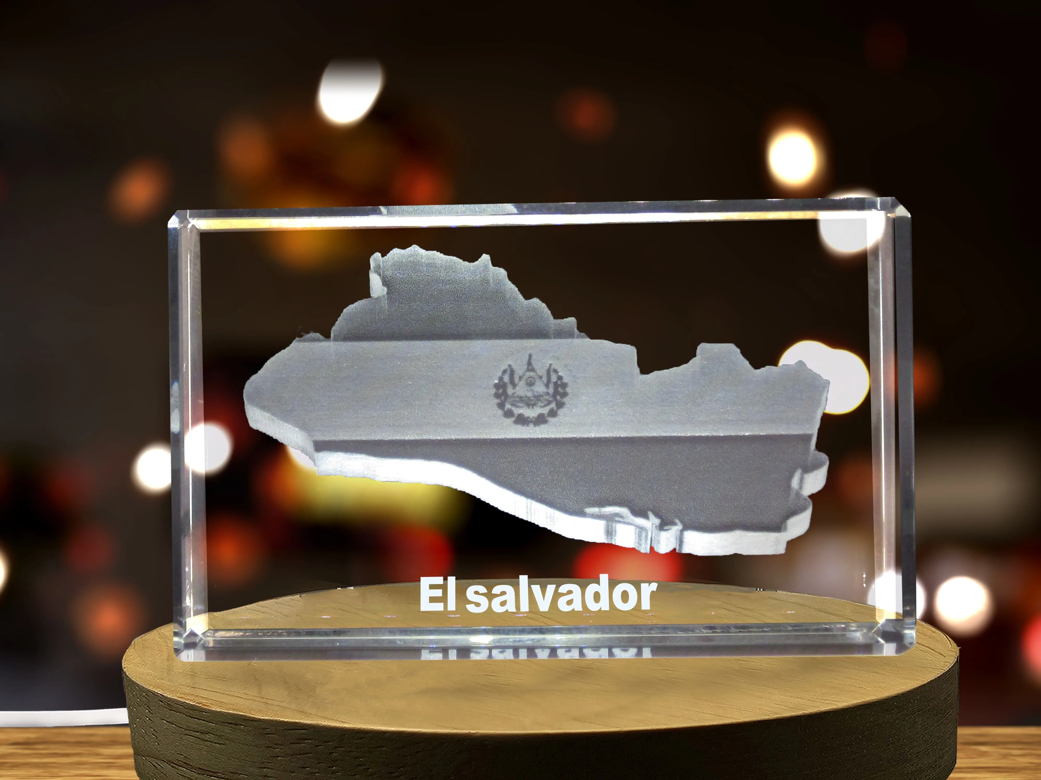 El Salvador 3D Engraved Crystal 3D Engraved Crystal Keepsake/Gift/Decor/Collectible/Souvenir