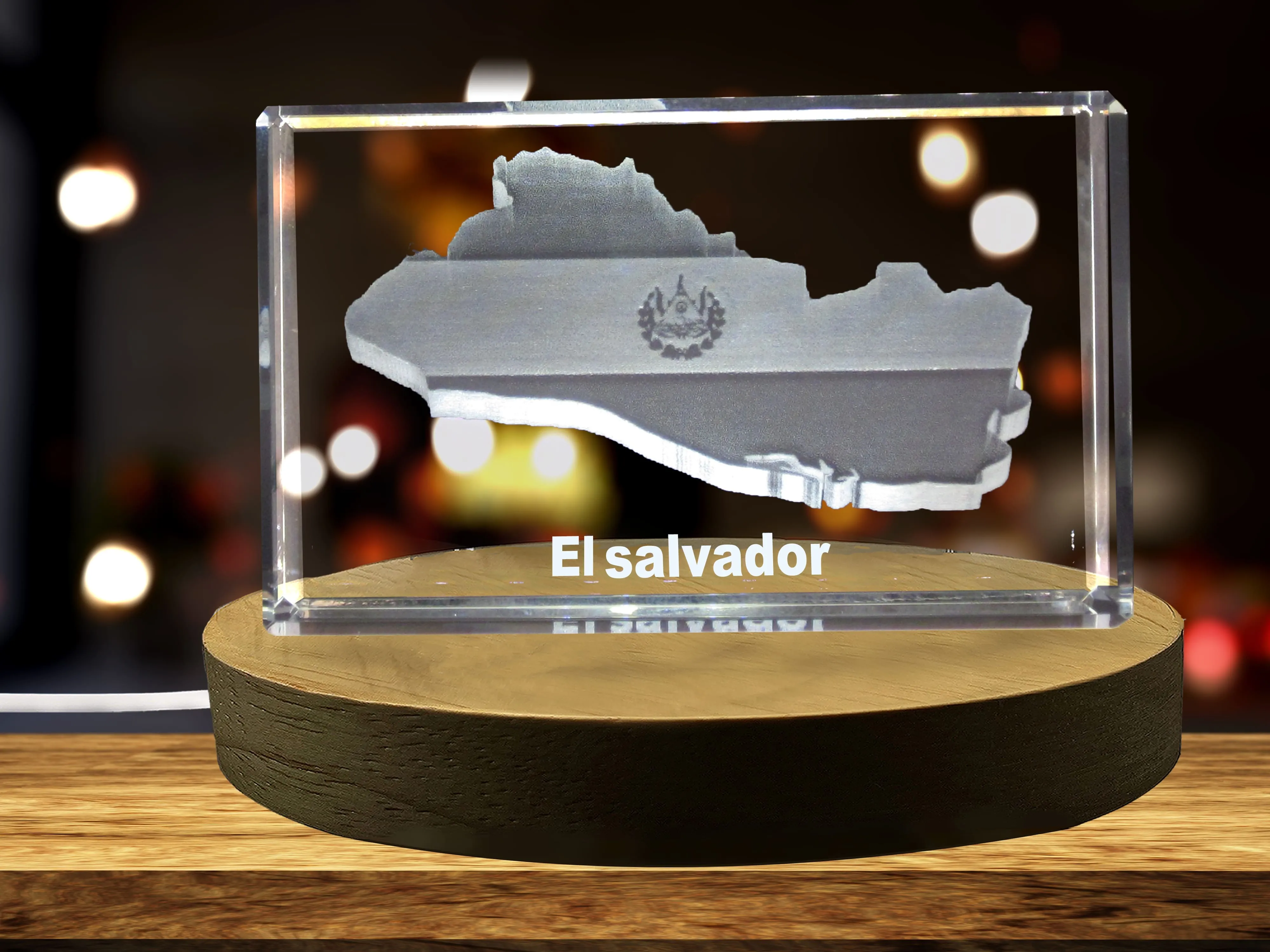 El Salvador 3D Engraved Crystal 3D Engraved Crystal Keepsake/Gift/Decor/Collectible/Souvenir