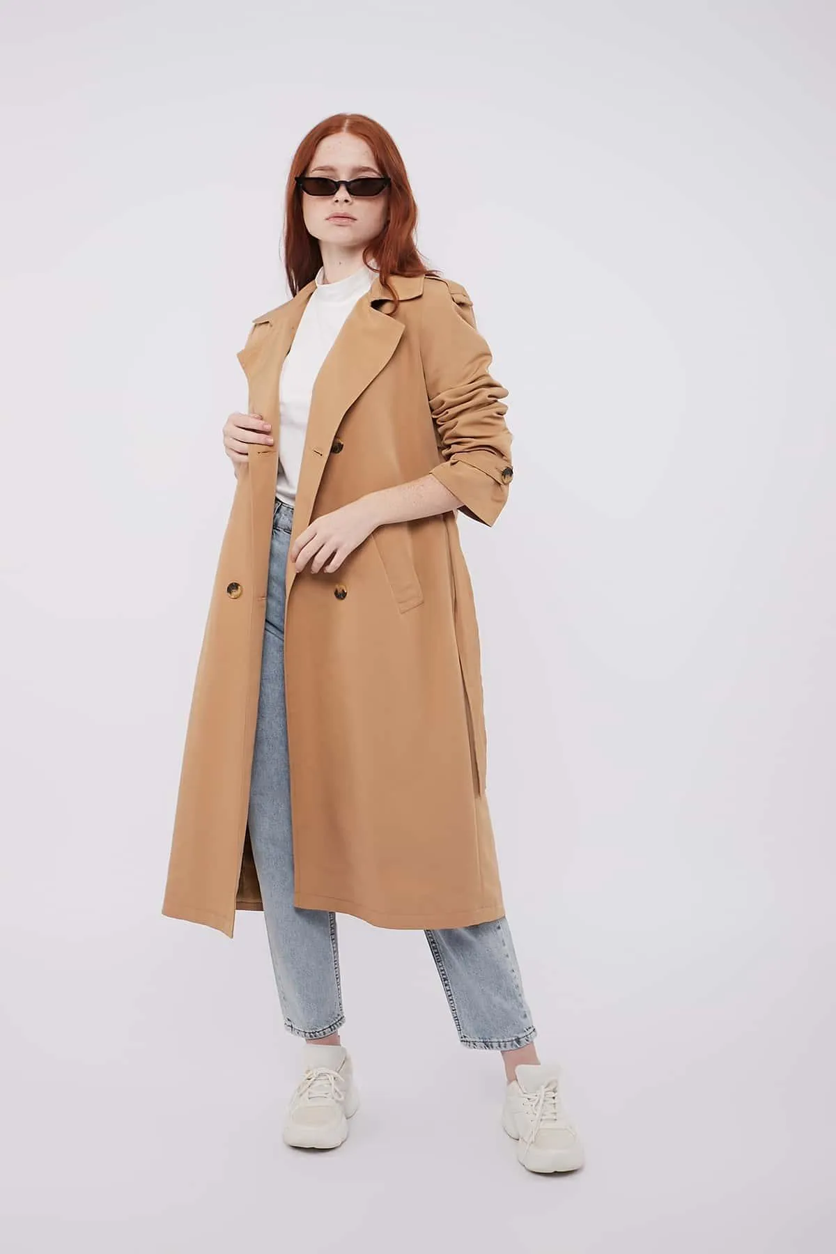 Elegant Trench Coat - Beige