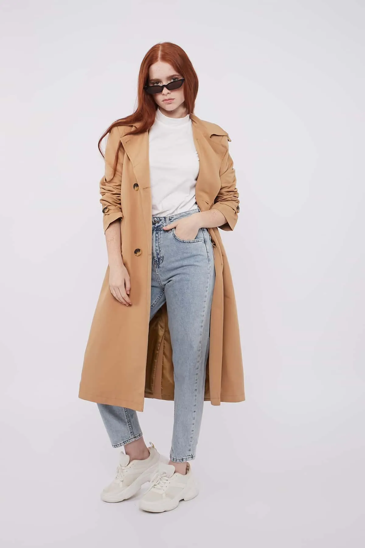 Elegant Trench Coat - Beige