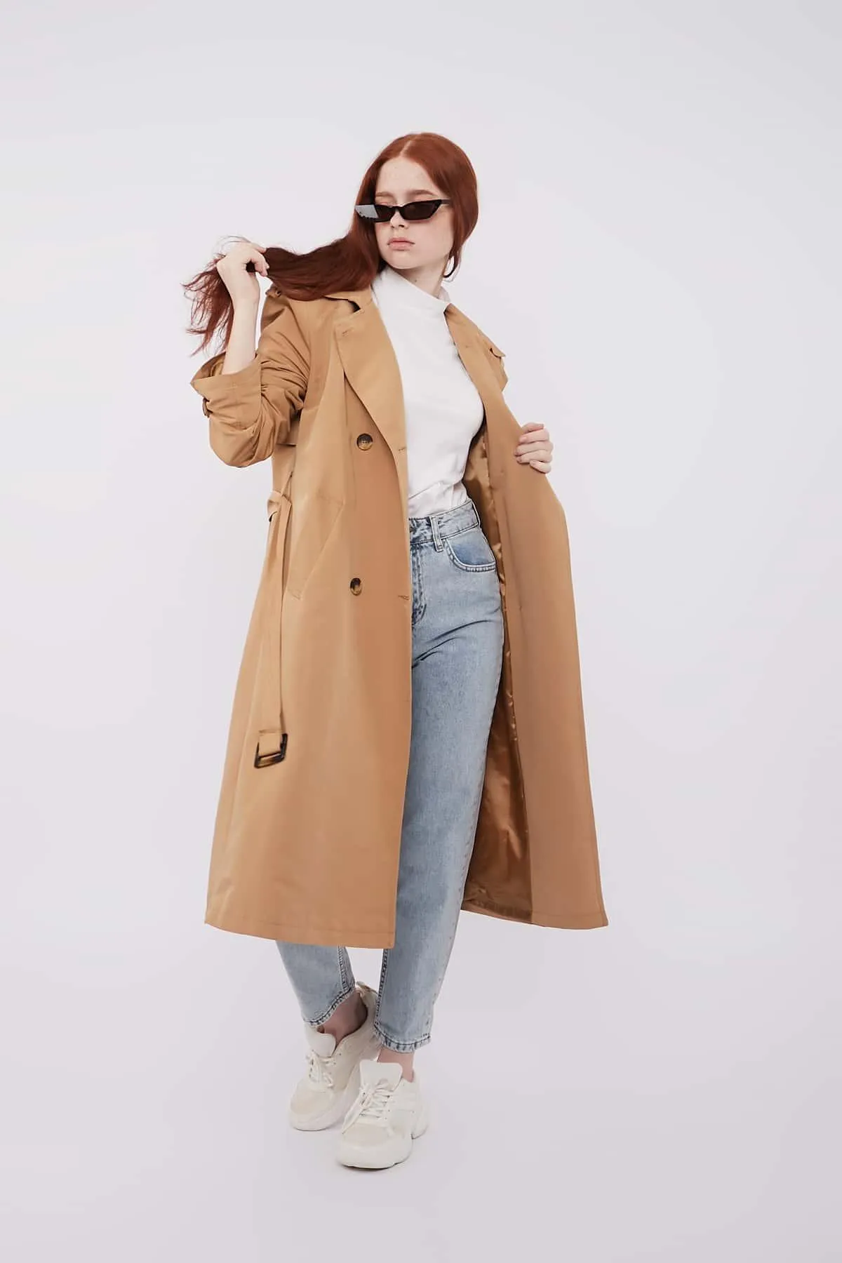 Elegant Trench Coat - Beige