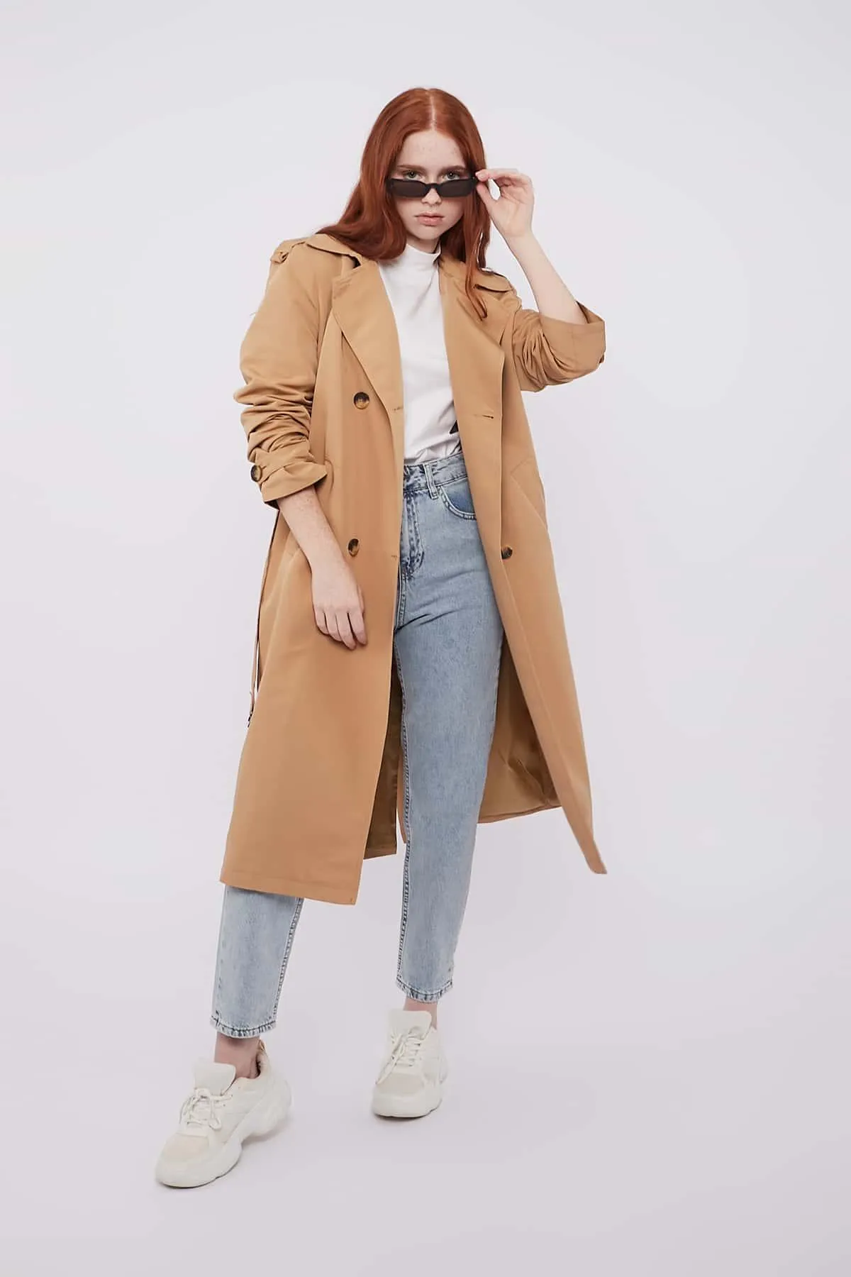 Elegant Trench Coat - Beige