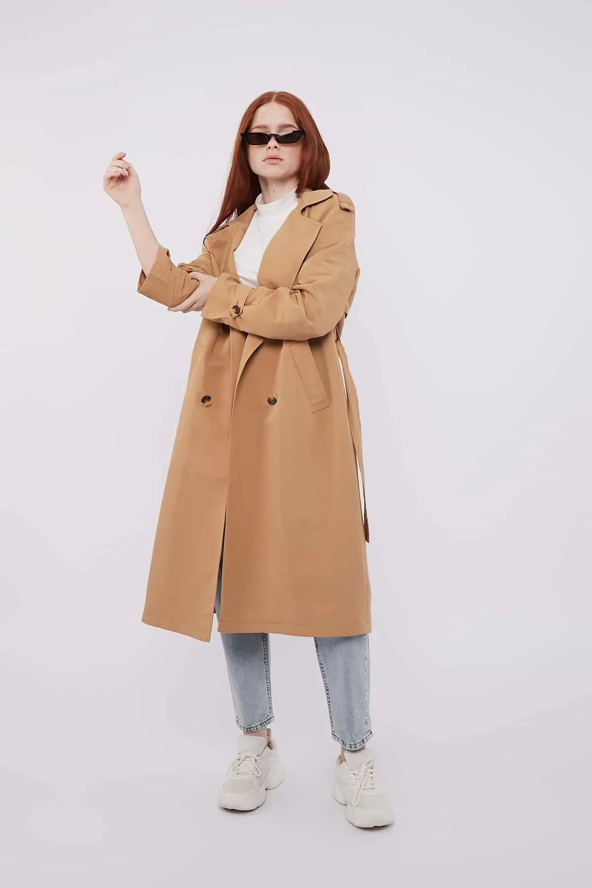 Elegant Trench Coat - Beige