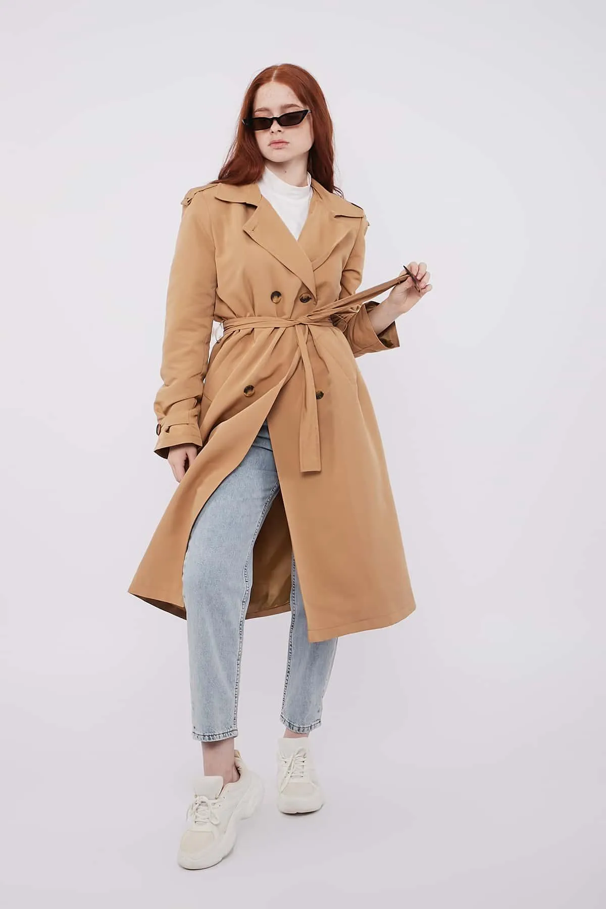 Elegant Trench Coat - Beige