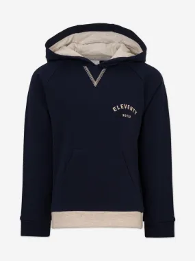 Eleventy Boys Logo Hoodie in Navy