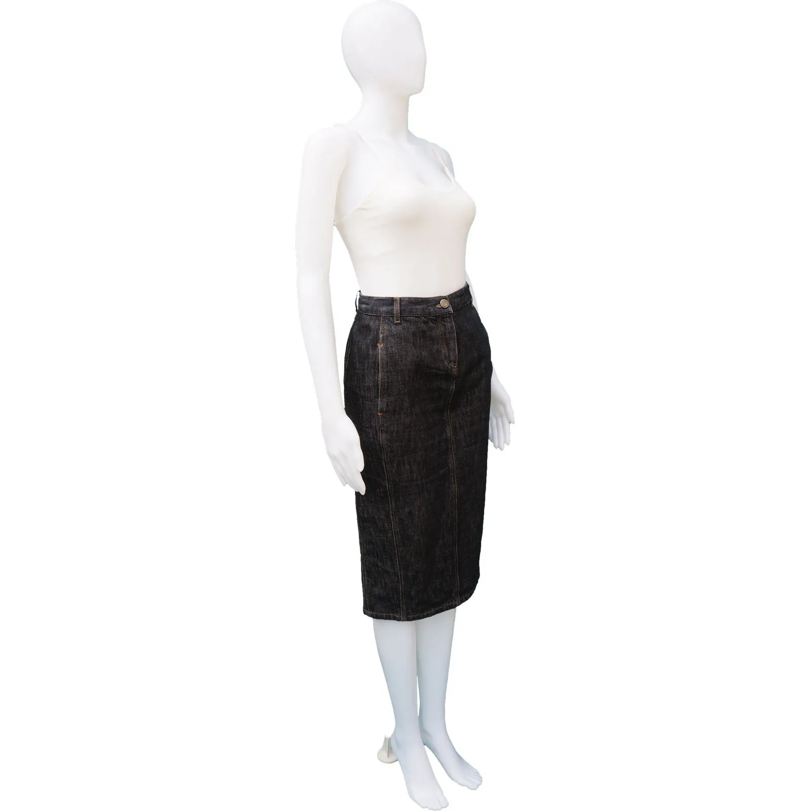 ELIE TAHARI DARK DENIM SKIRT