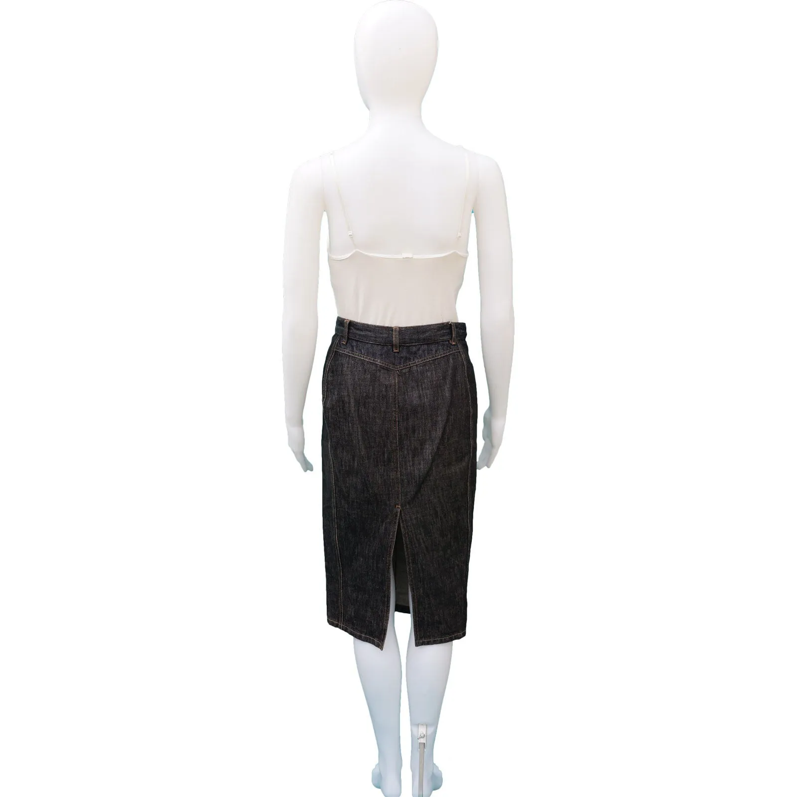 ELIE TAHARI DARK DENIM SKIRT