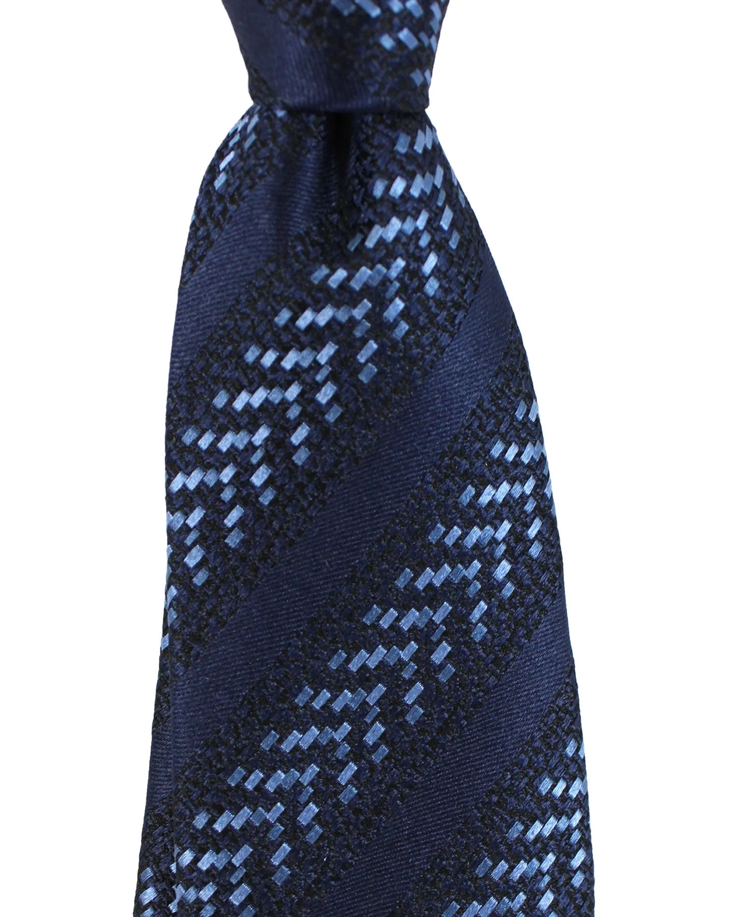 Ermenegildo Zegna Tie Dark Blue Stripes Narrow Cut SALE