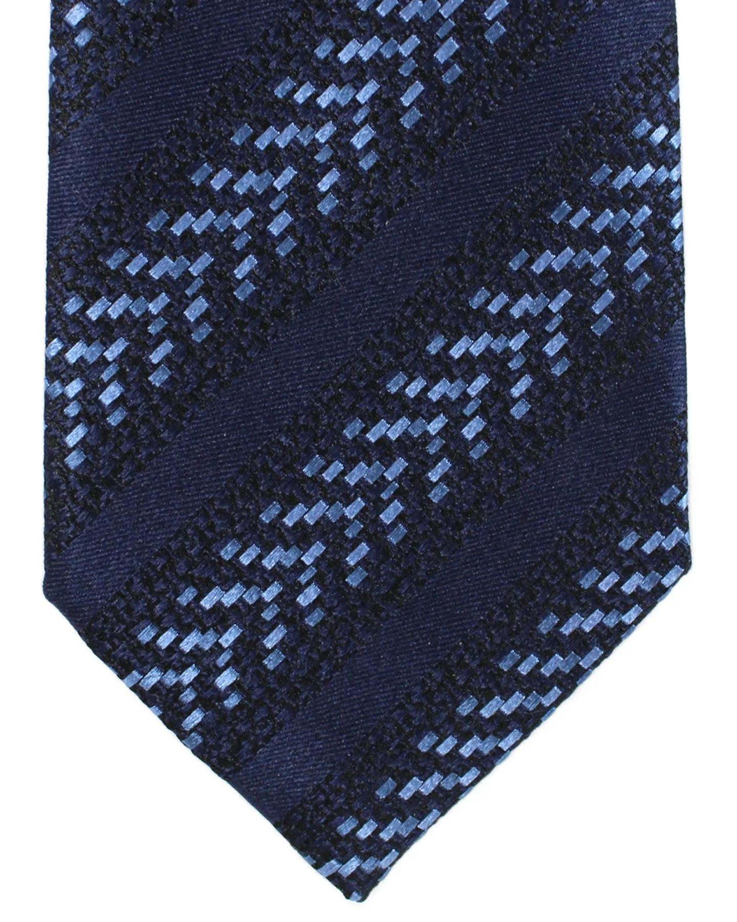 Ermenegildo Zegna Tie Dark Blue Stripes Narrow Cut SALE