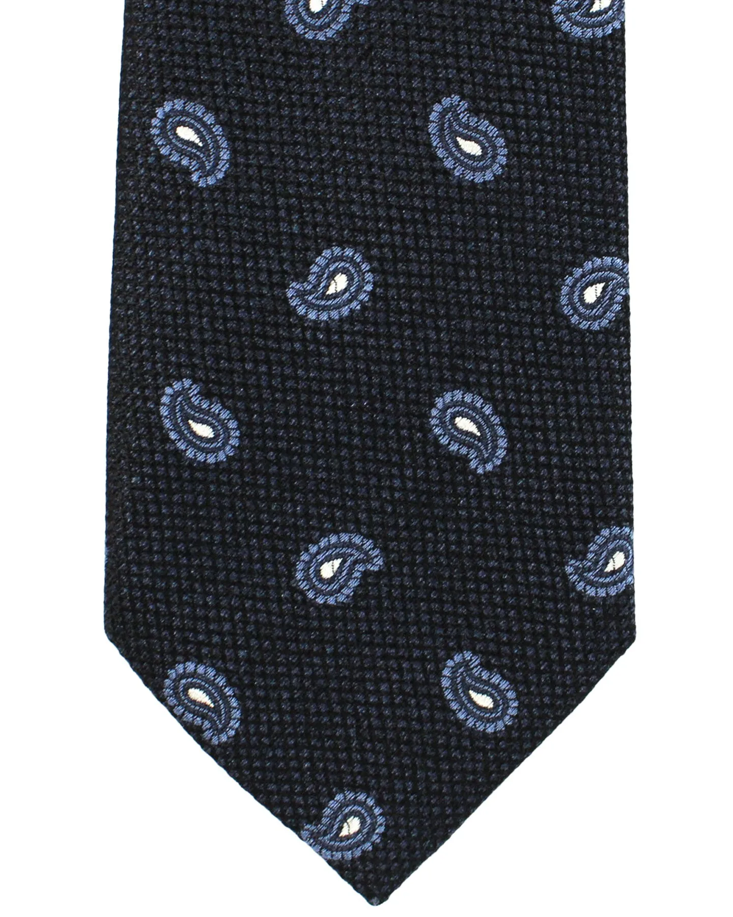 Ermenegildo Zegna Tie Navy Blue Paisley Narrow Cut SALE