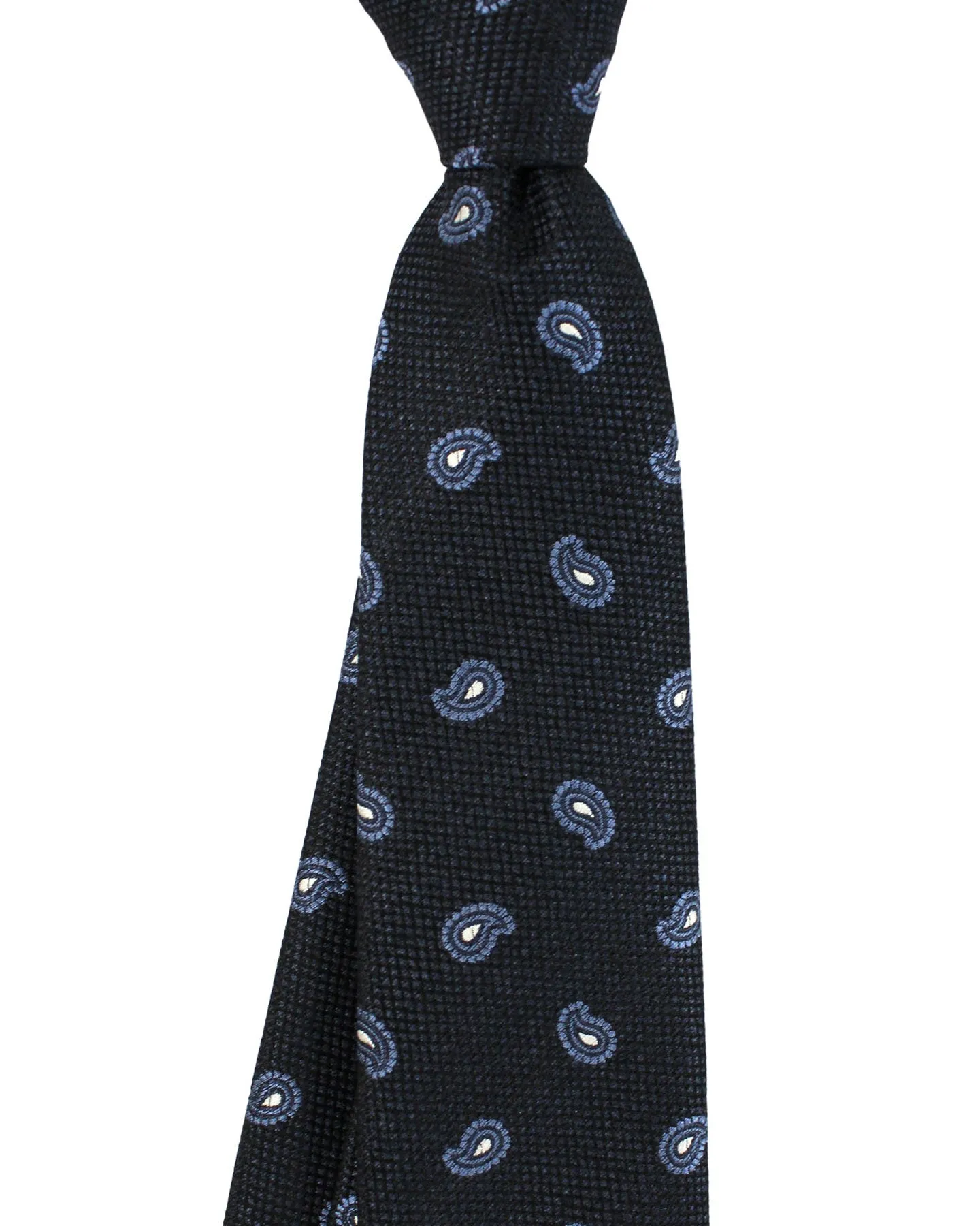 Ermenegildo Zegna Tie Navy Blue Paisley Narrow Cut SALE