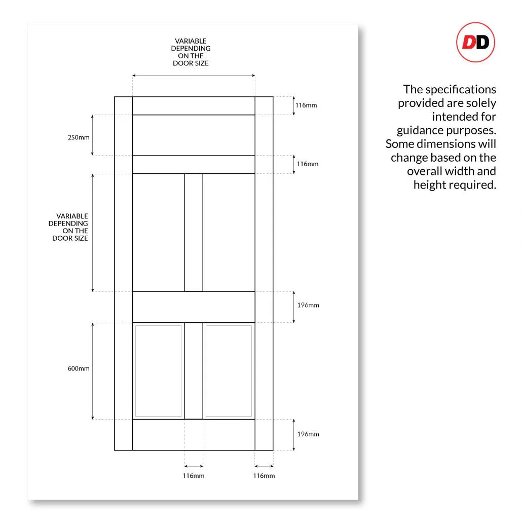 Exterior Victorian Nightingale Made to Measure Front Door - 45mm Thick - Six Colour Options - Toughened Double Glazing - 3 Pane