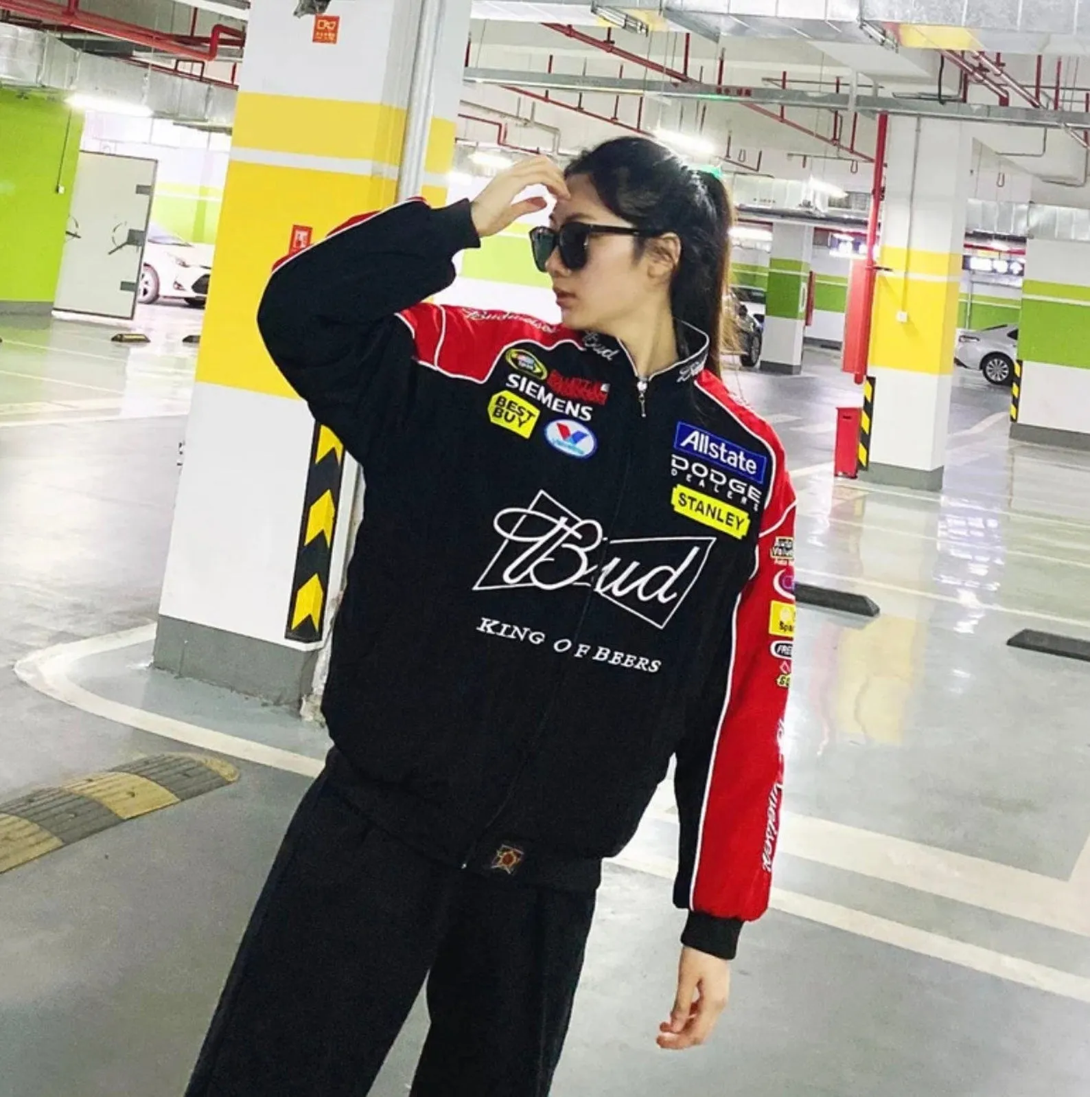 F1 Budweiser Racing Jacket Trendy Harajuku Motosport Aesthetic With Embroidery A122 A123