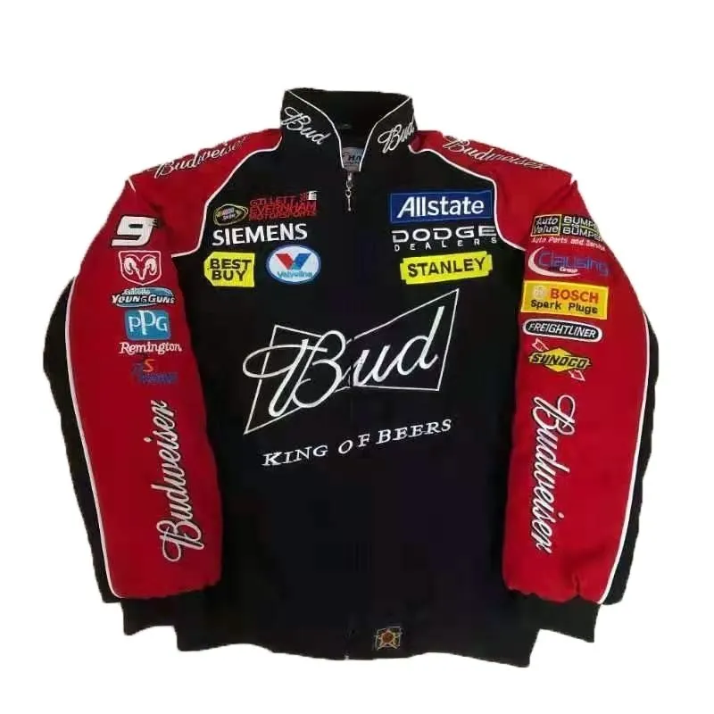 F1 Budweiser Racing Jacket Trendy Harajuku Motosport Aesthetic With Embroidery A122 A123