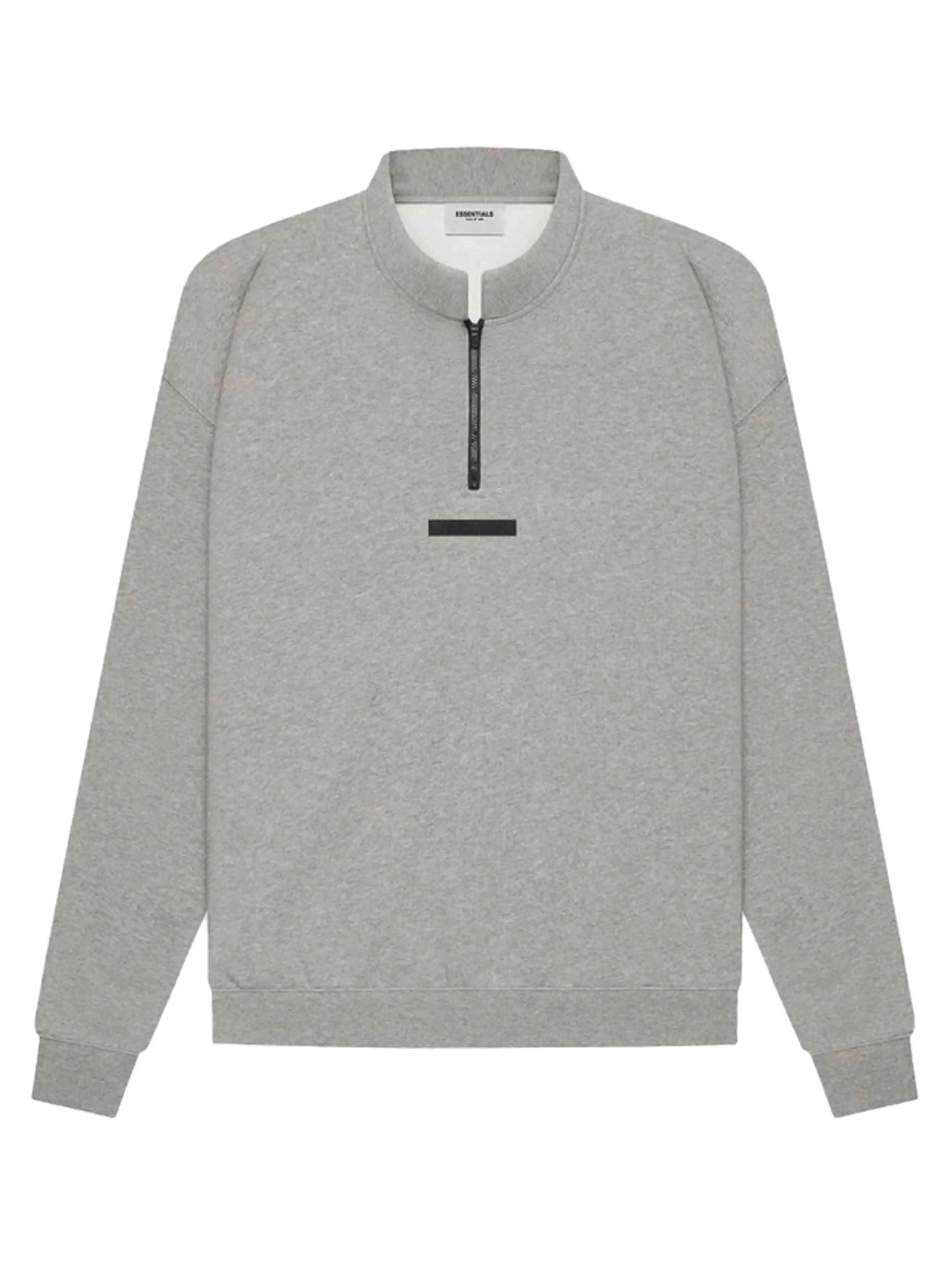 Fear Of God Essentials Back Logo Half-Zip Dark Heather Oatmeal [SS21]