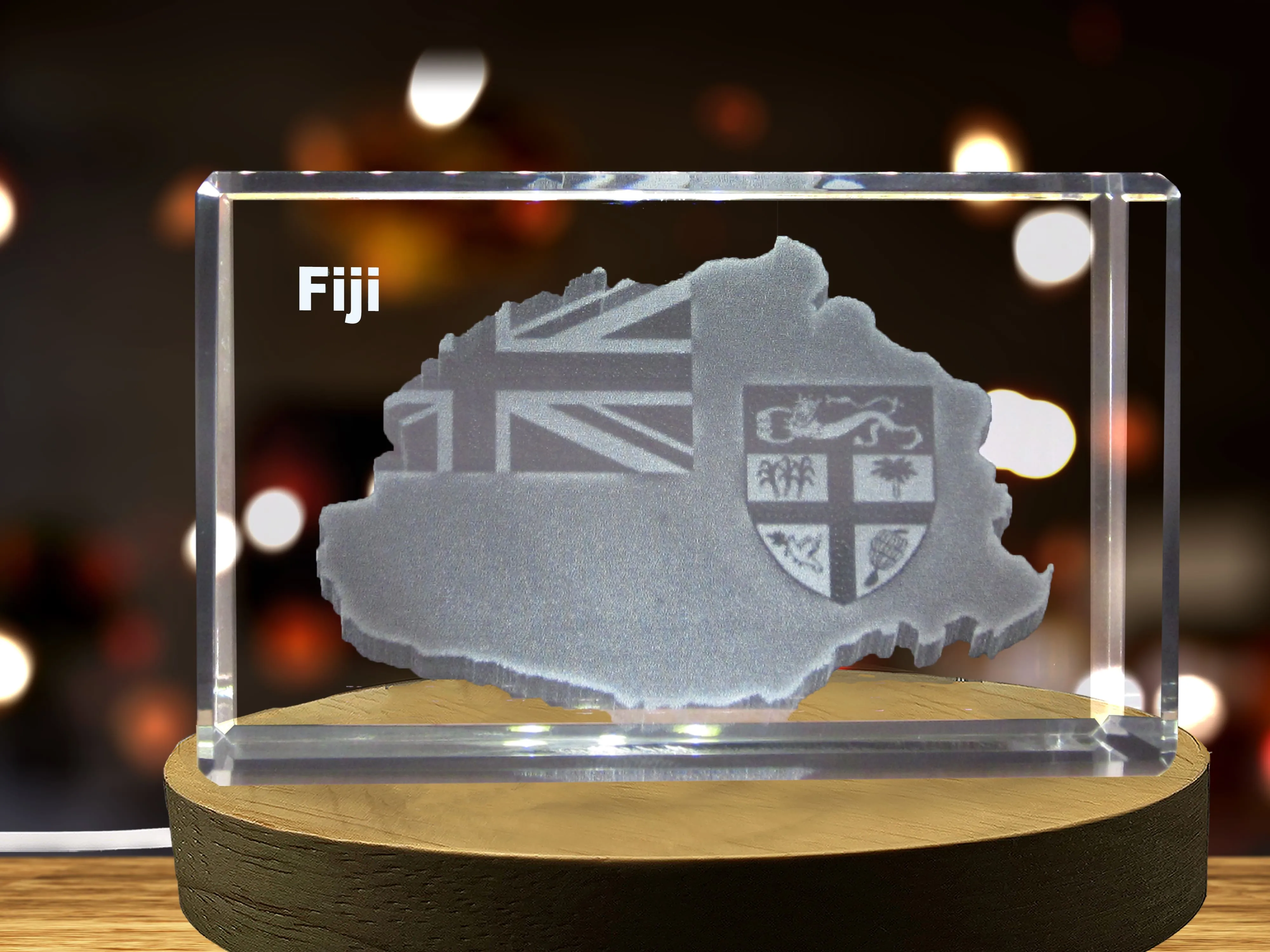 Fiji 3D Engraved Crystal 3D Engraved Crystal Keepsake/Gift/Decor/Collectible/Souvenir