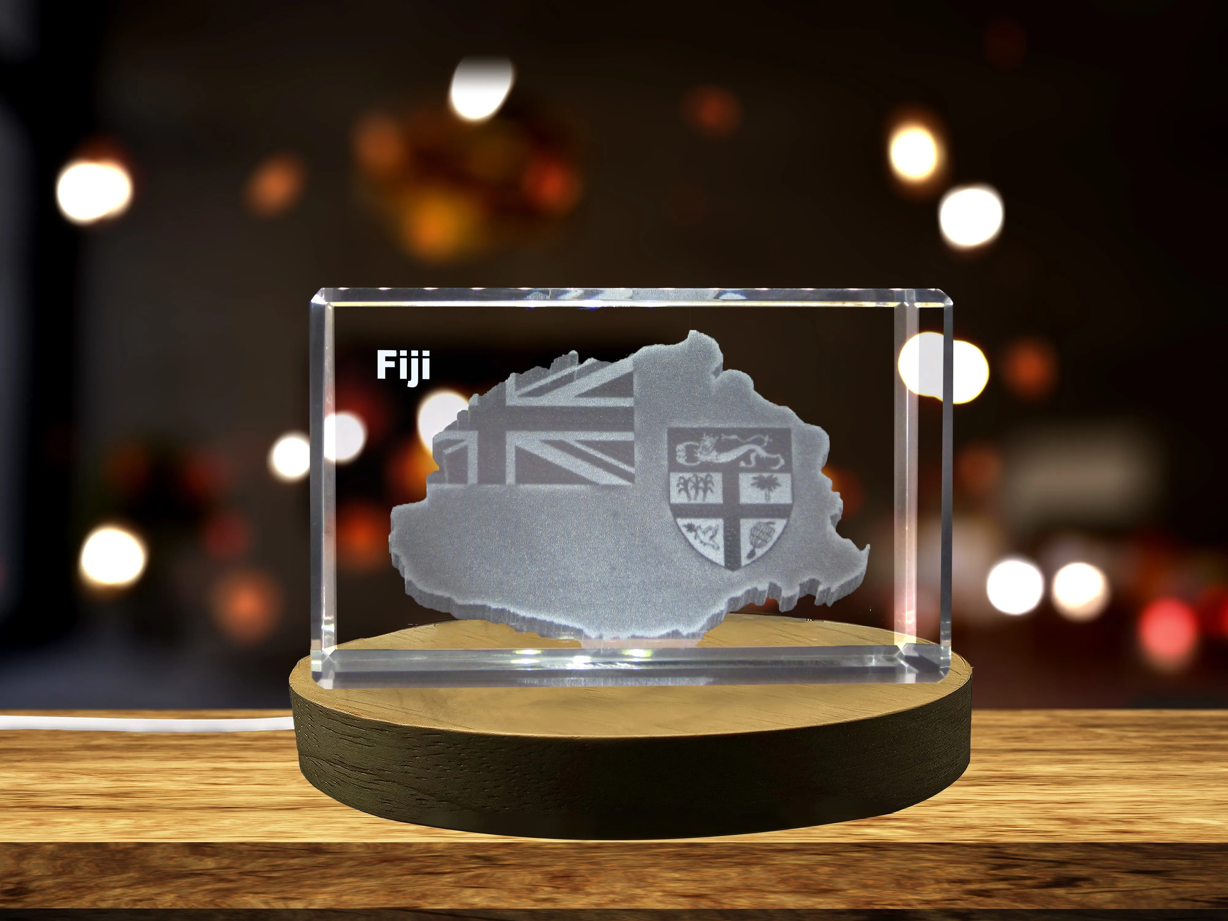 Fiji 3D Engraved Crystal 3D Engraved Crystal Keepsake/Gift/Decor/Collectible/Souvenir