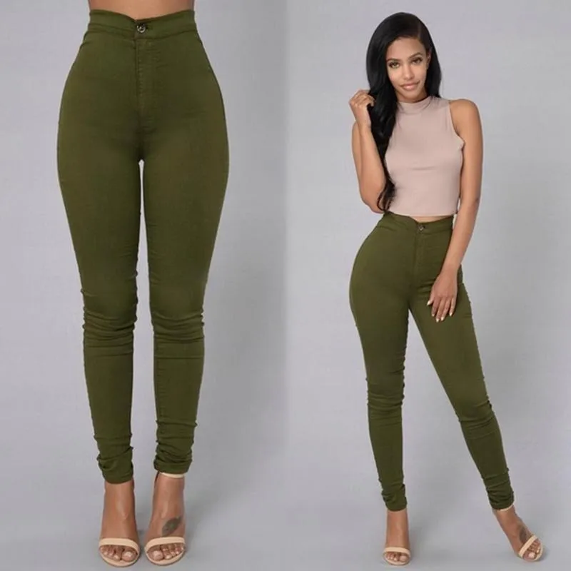 Fits Just Right Stretchy High Waisted Jeans