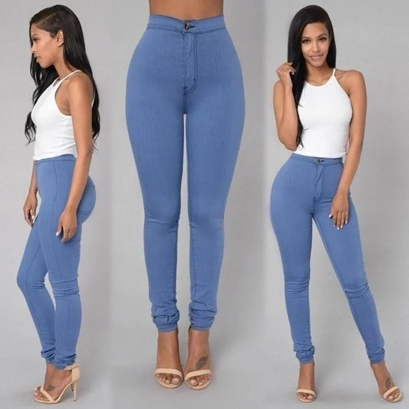 Fits Just Right Stretchy High Waisted Jeans