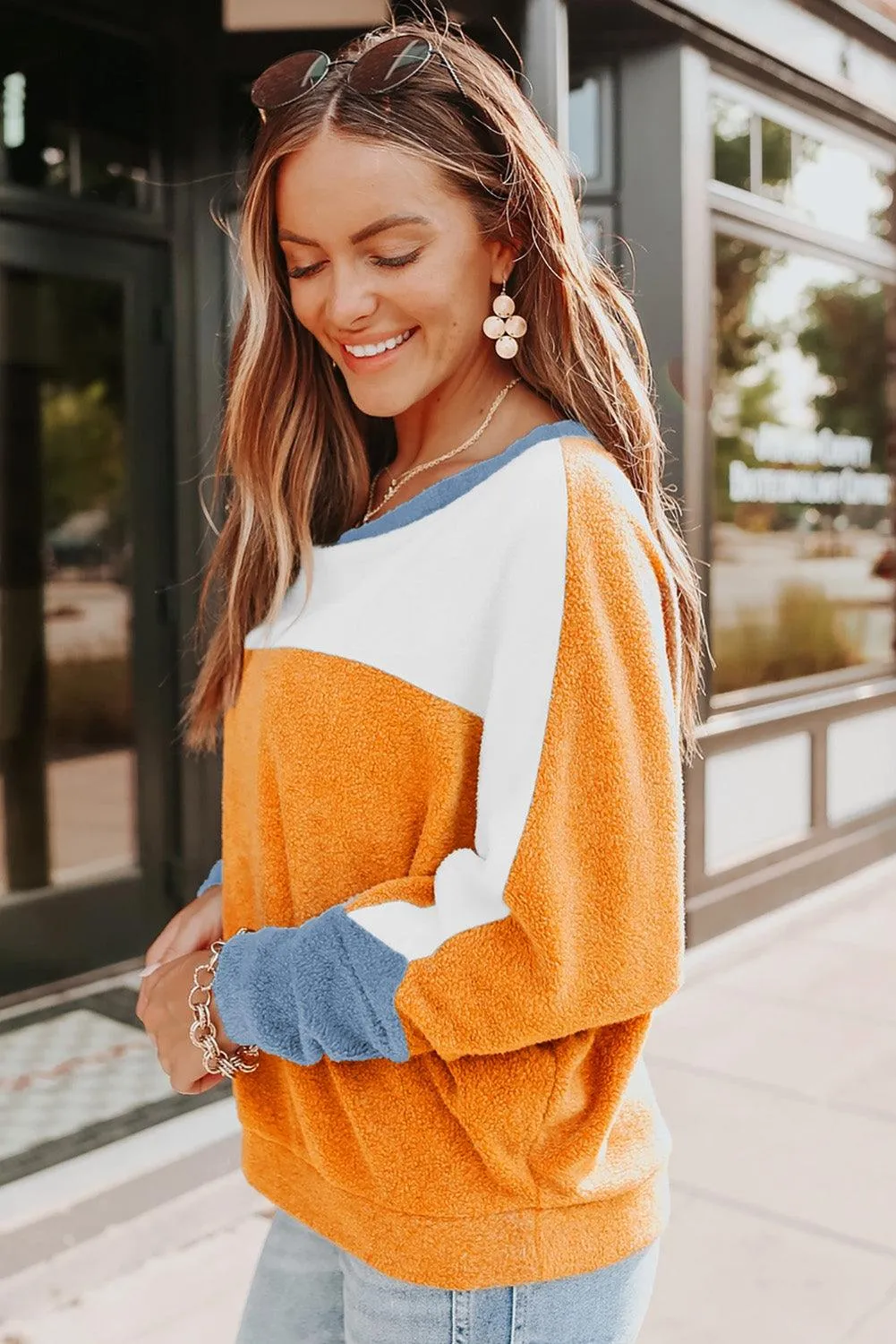 Fleece Dolman Sleeves Pullover Top