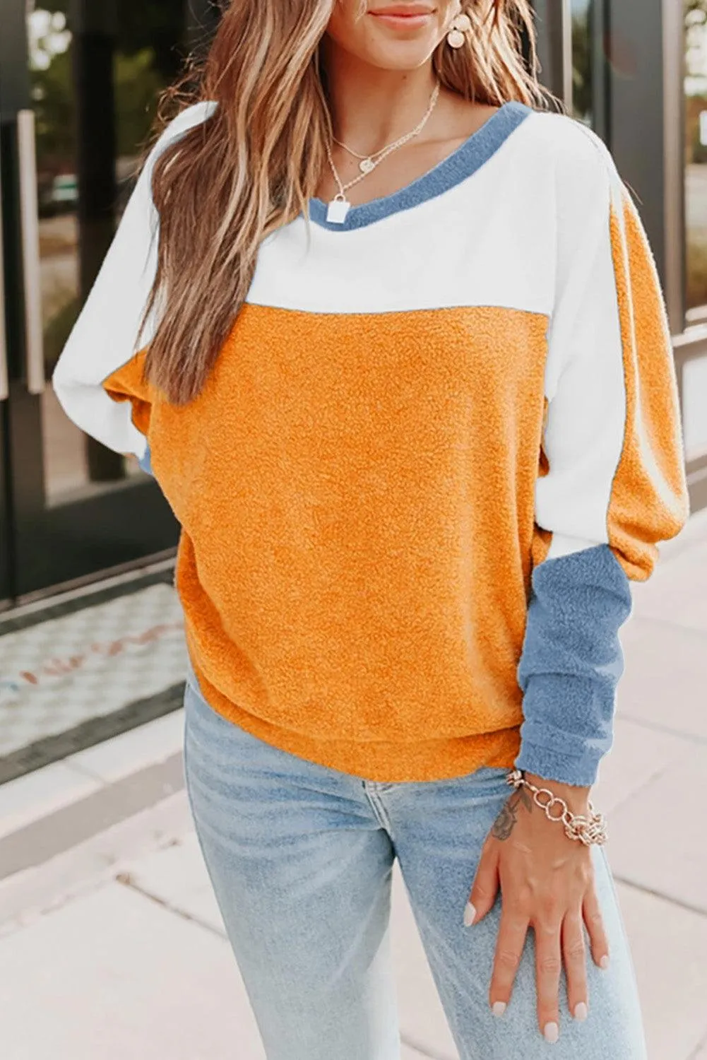 Fleece Dolman Sleeves Pullover Top