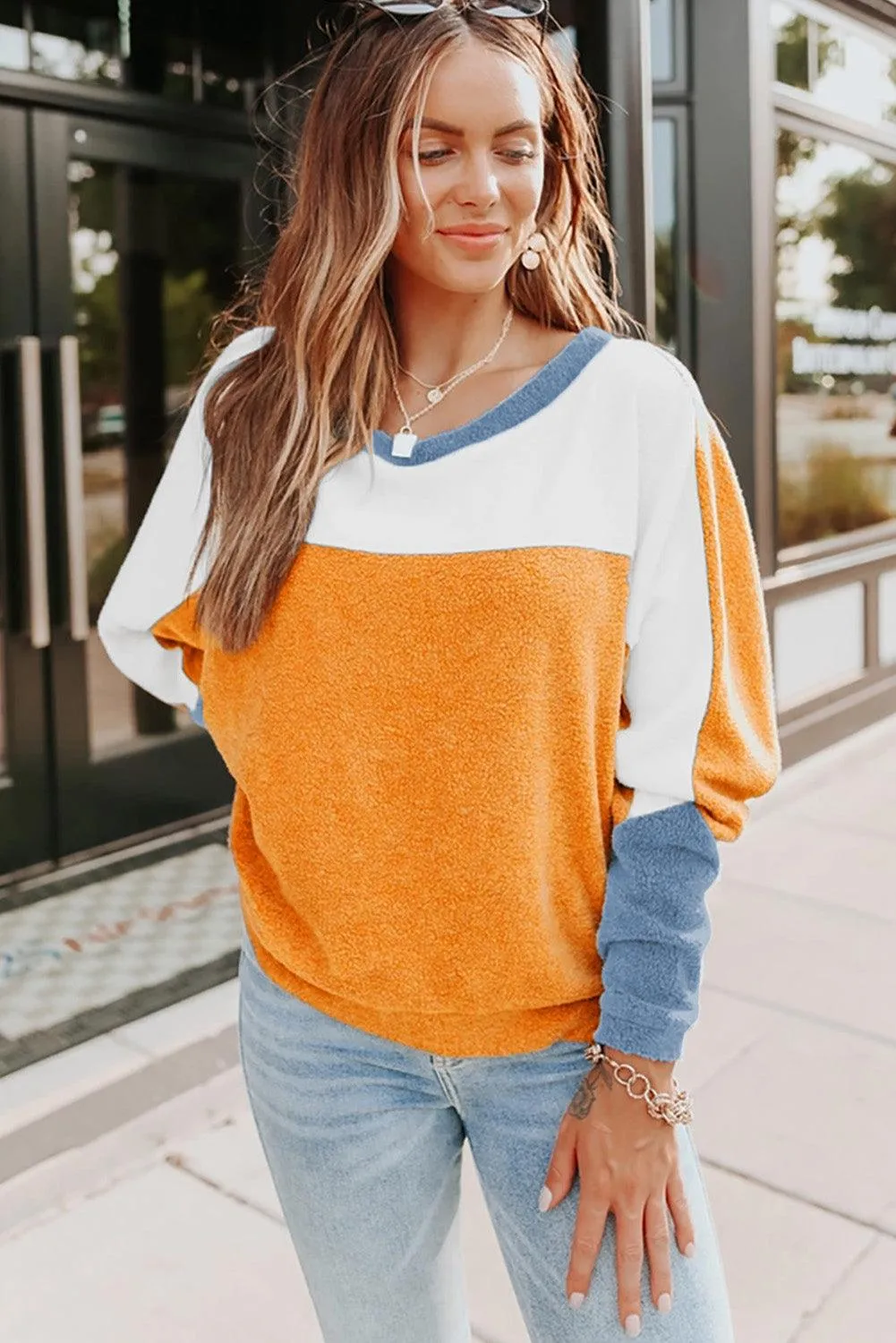 Fleece Dolman Sleeves Pullover Top