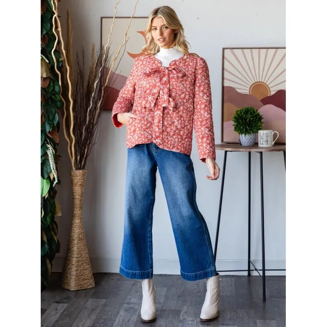 Floral Front Ribbon Jacket